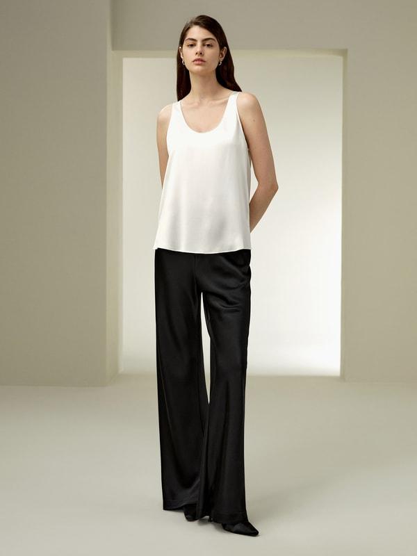 LILYSILK Silk Tank - Womens - Natural White Pure Silk - Cool A-Line Camisole XL Product Image