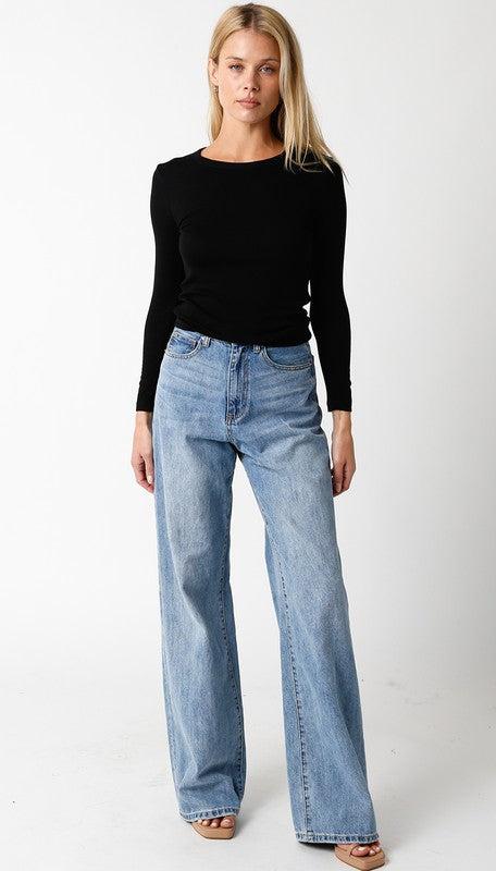 FINAL SALE Madelyn Rib Knit Long Sleeve Top Product Image