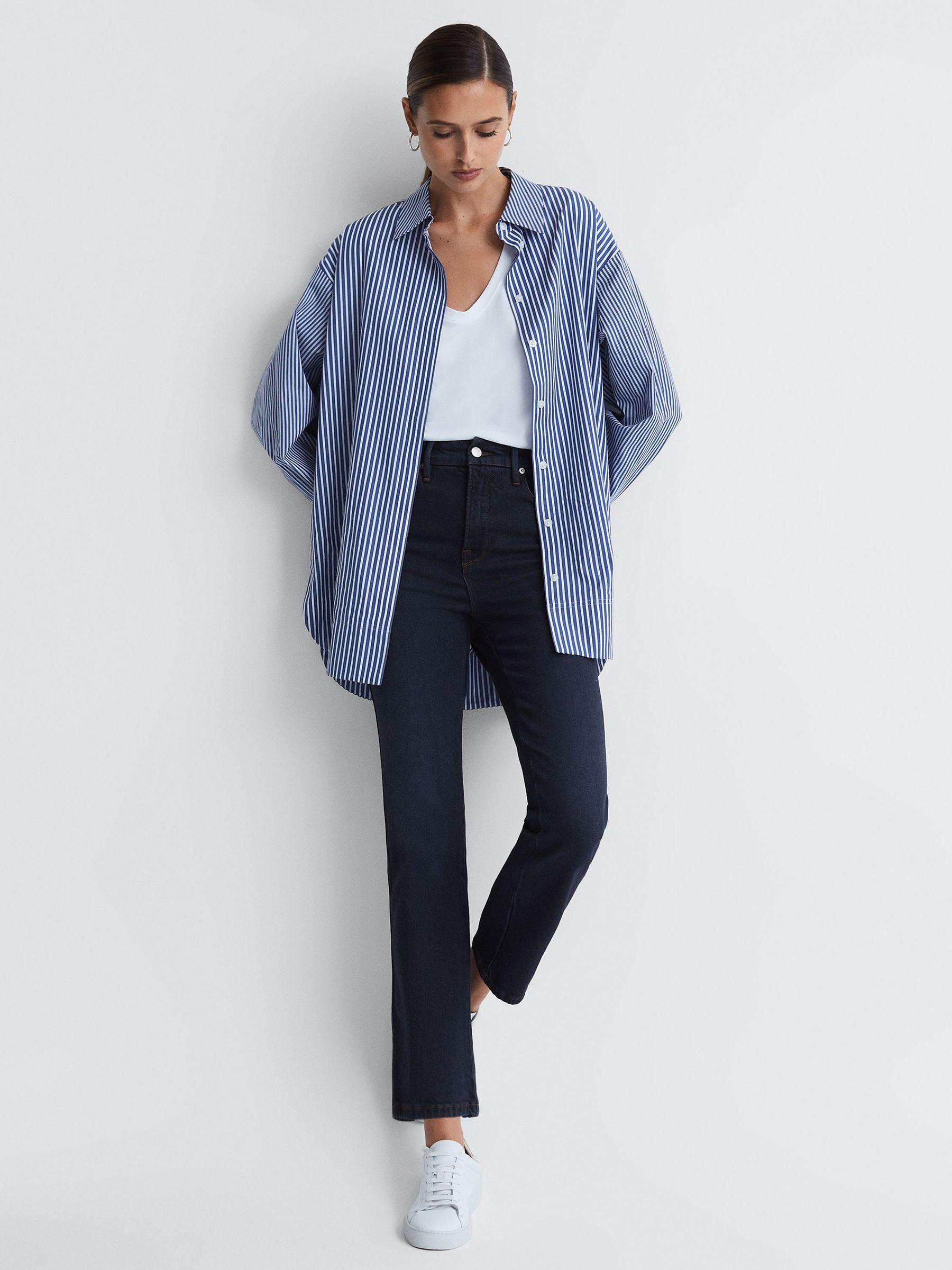 Good American Soft Tech Straight Leg Jeans in Indigo Product Image