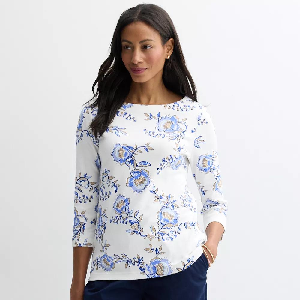 Petite Croft & Barrow® Boatneck Top, Women's,  Product Image