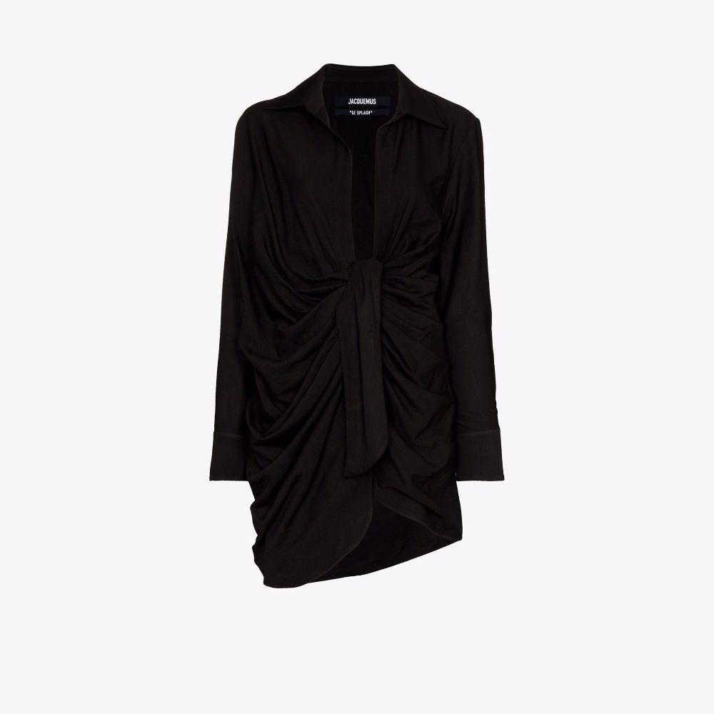 JACQUEMUS La Robe Bahia Viscose Jersey Mini Dress In Black Product Image
