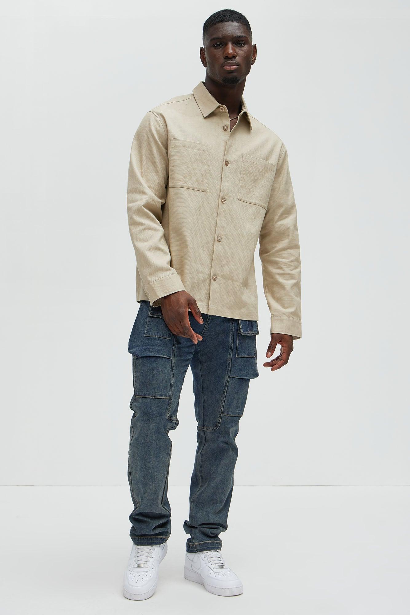 Eastman Pocket Button Up Shirt - Taupe Product Image