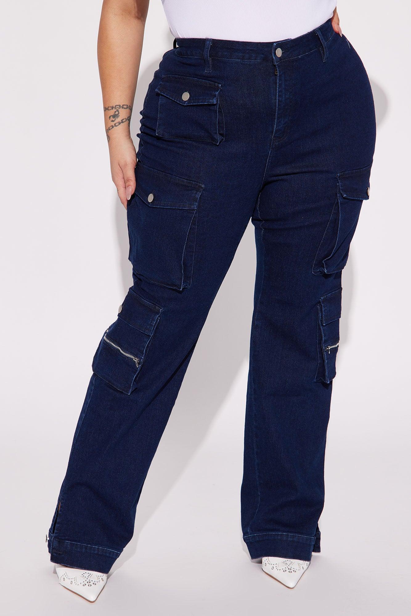 Out Of My Way Stretch Cargo Jean - Dark Wash Product Image