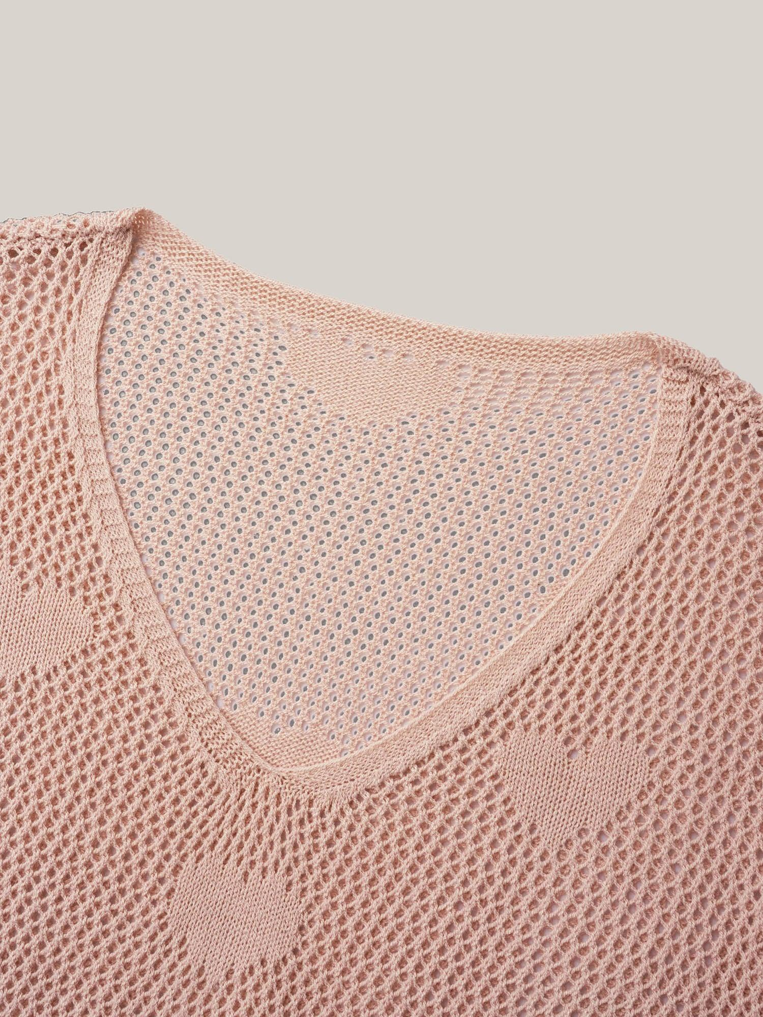 Heart Pattern Drawstring Textured Sheer Swim Cover-Up Female Product Image