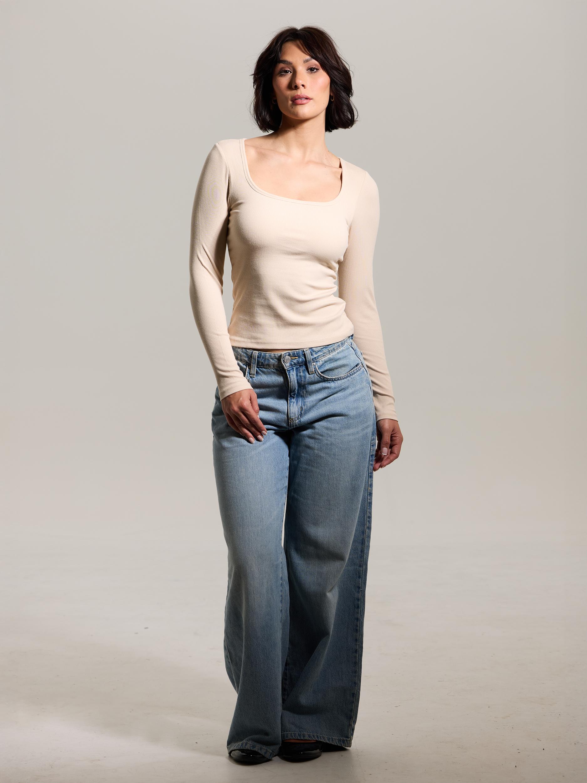 Bamboo Long Sleeve Scoop Neck Brami (Full Length) Product Image