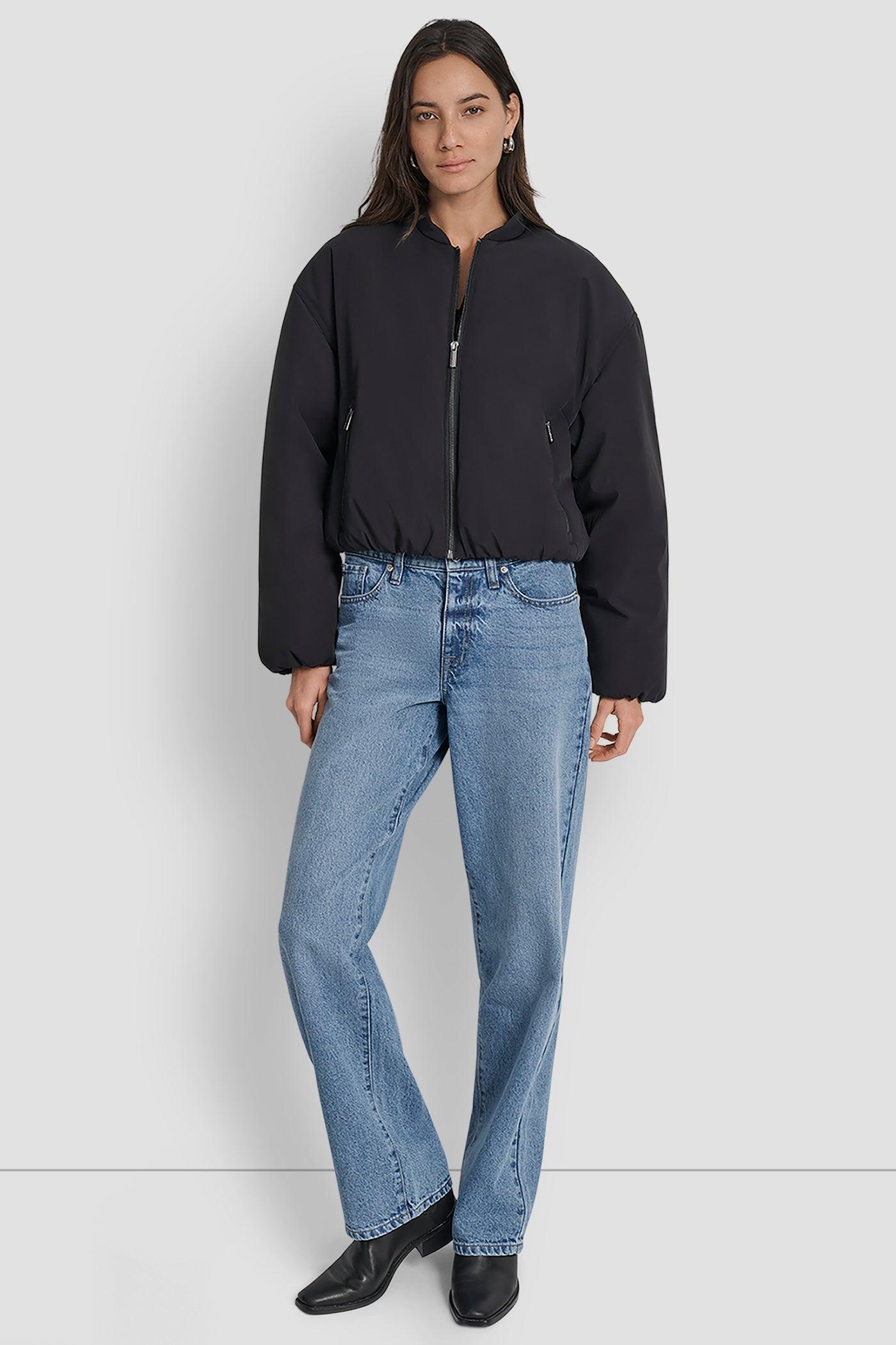 MATTE NYLON BOMBER STYLE JACKET Product Image