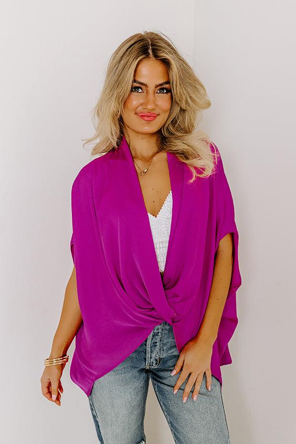 Party On The Go Surplice Top in Orchid Product Image