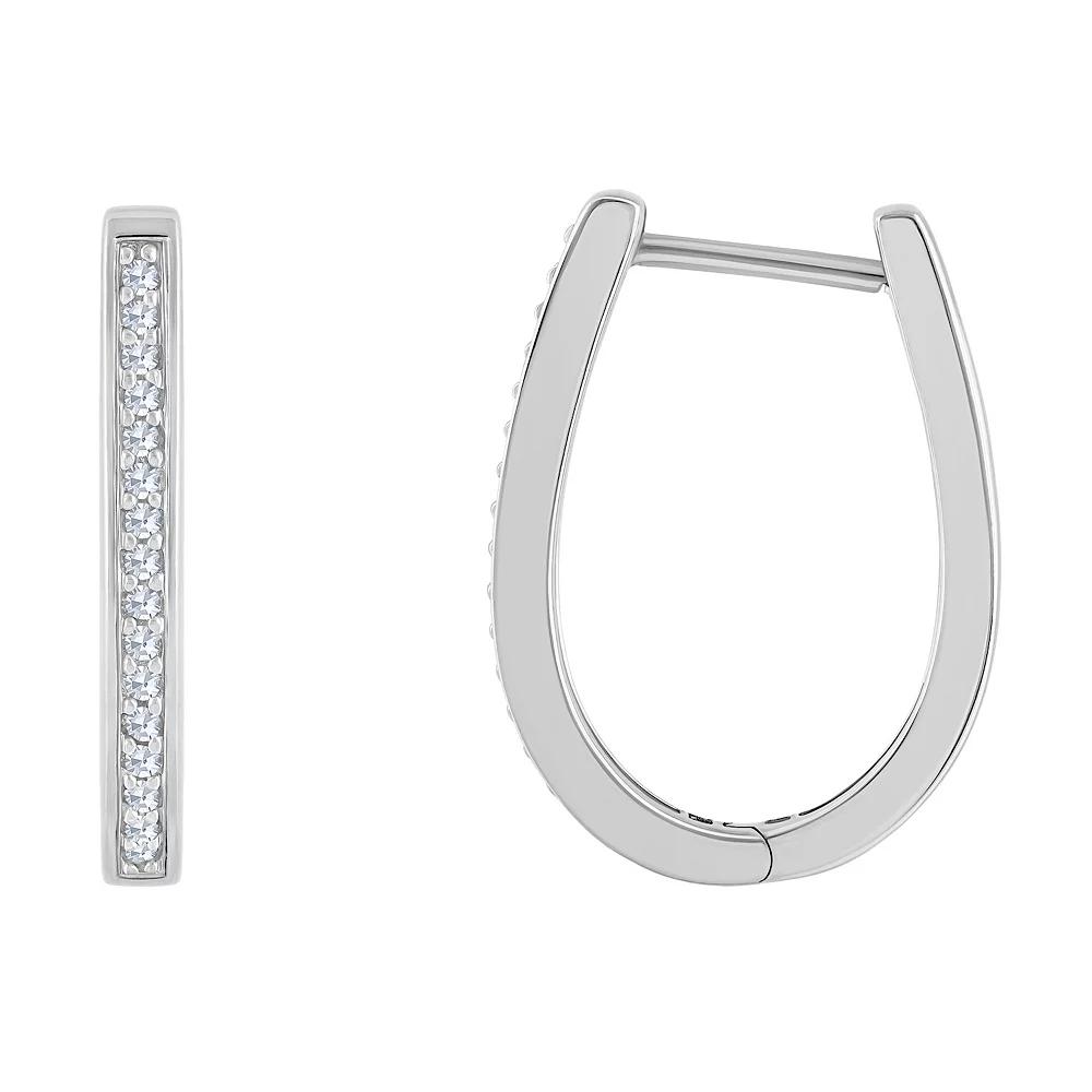 Celebration Gems 14k Gold 1/10 Carat T.W. Diamond Hoop Earrings, Women's, 14k Whgold Product Image