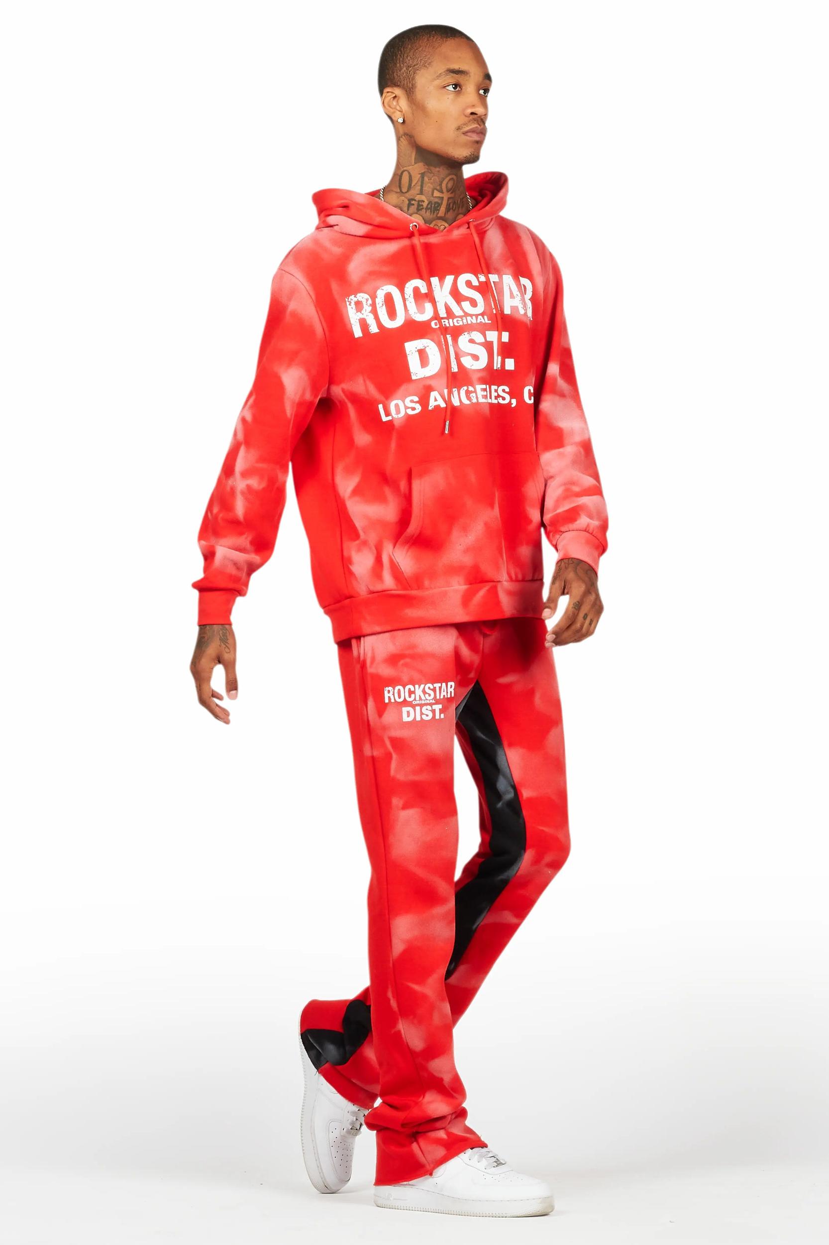 Nelly Red Hoodie/Baggy Track Pant Set Male Product Image