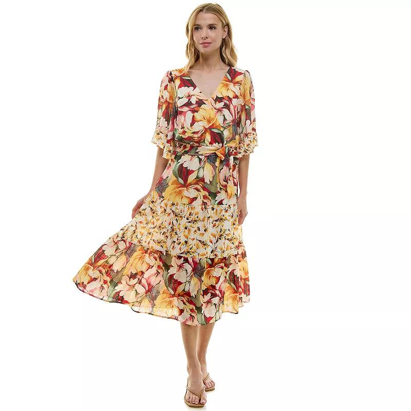 Women's Figueroa & Flower Flutter Sleeve Tiered Maxi Dress,  Product Image