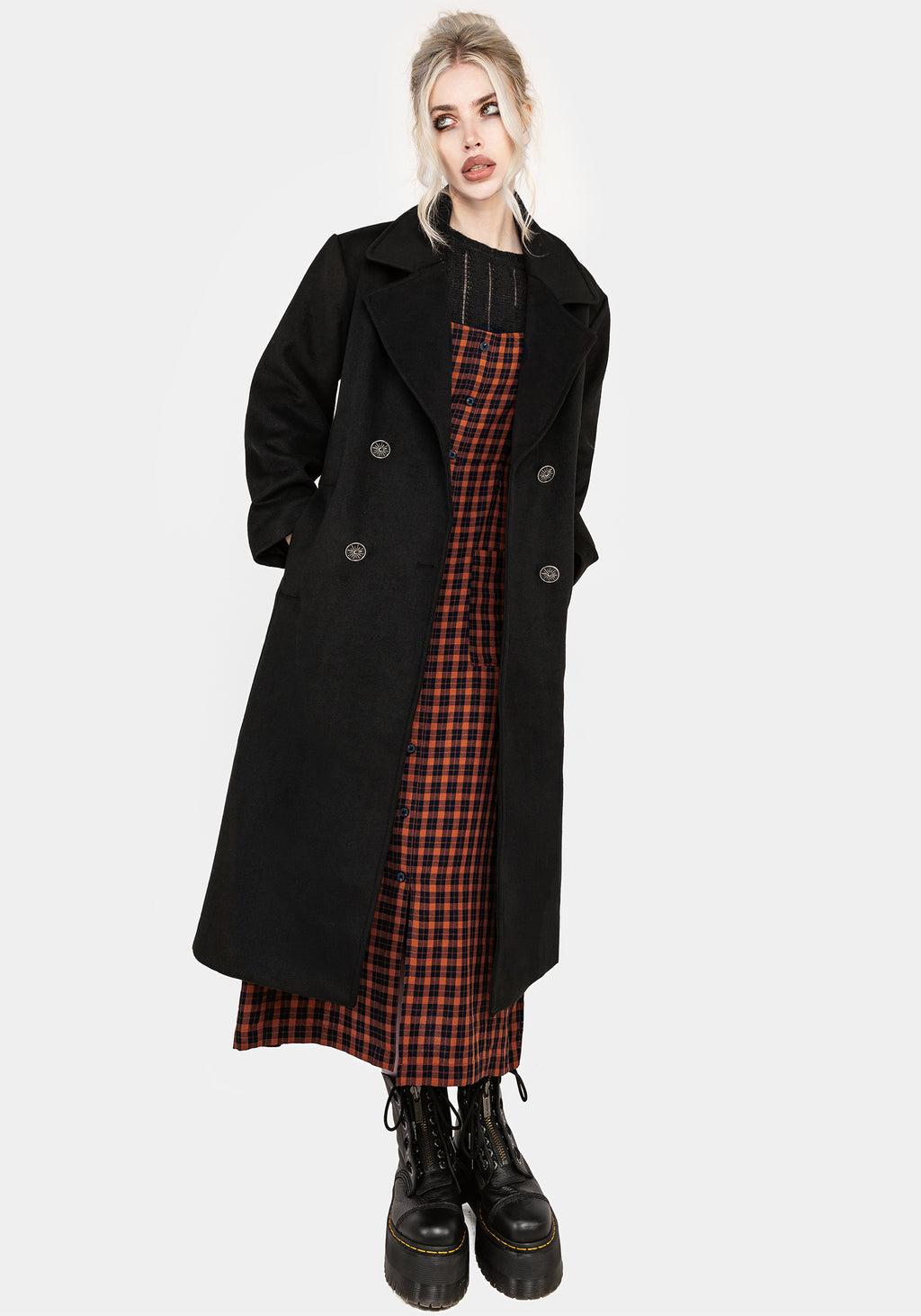 Theia Double Breasted Longline Wool Blend Coat Product Image
