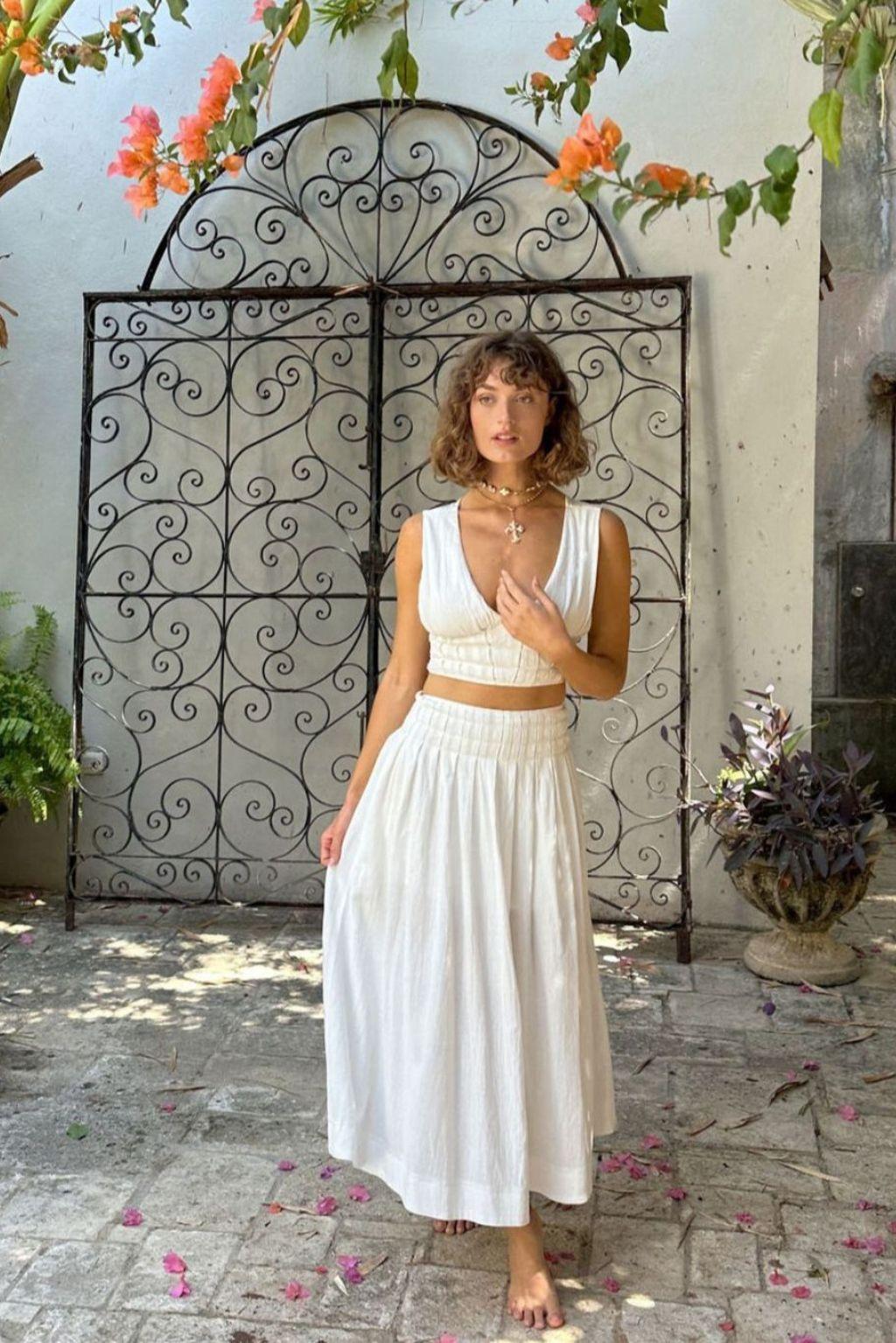 Horizon White Maxi Skirt Product Image