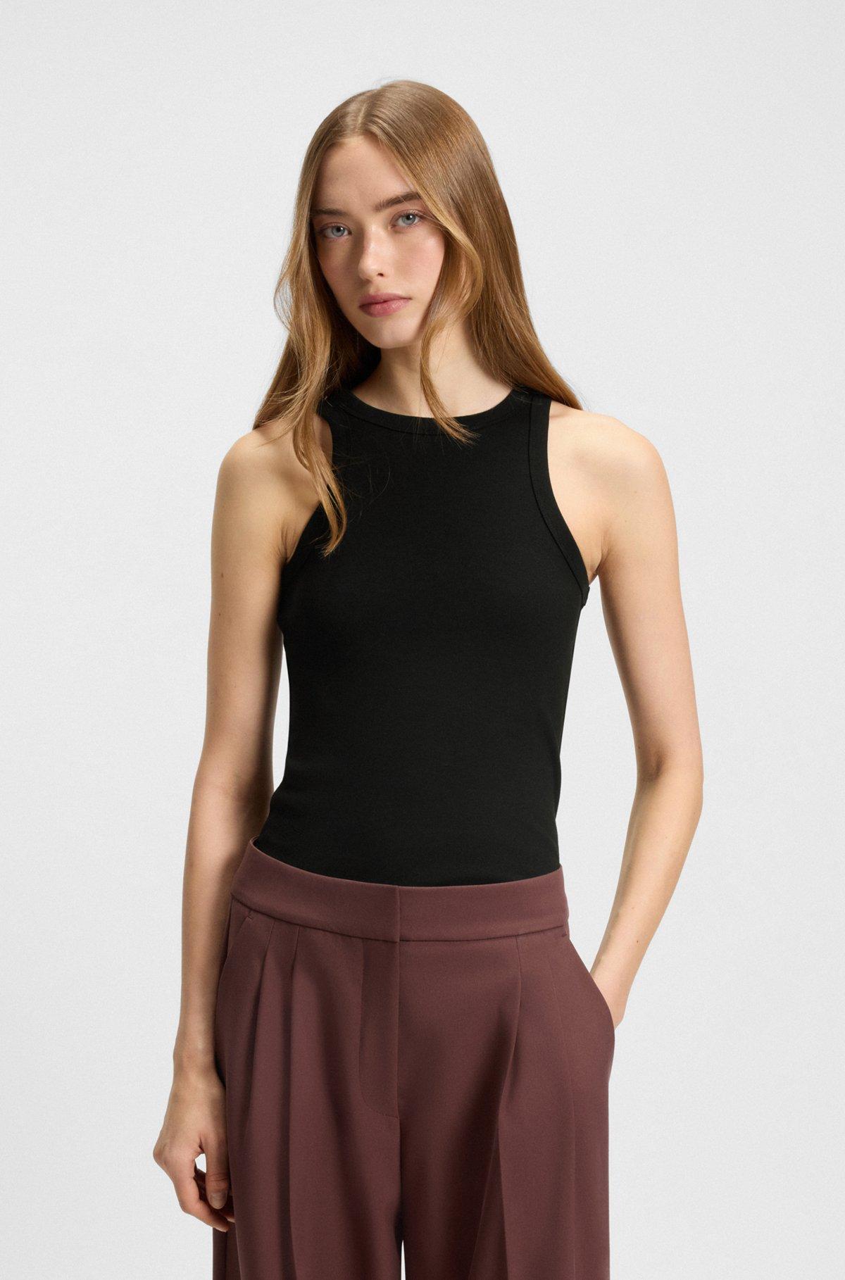 HUGO - Slim-fit pants in a stretch-cotton - Black Product Image