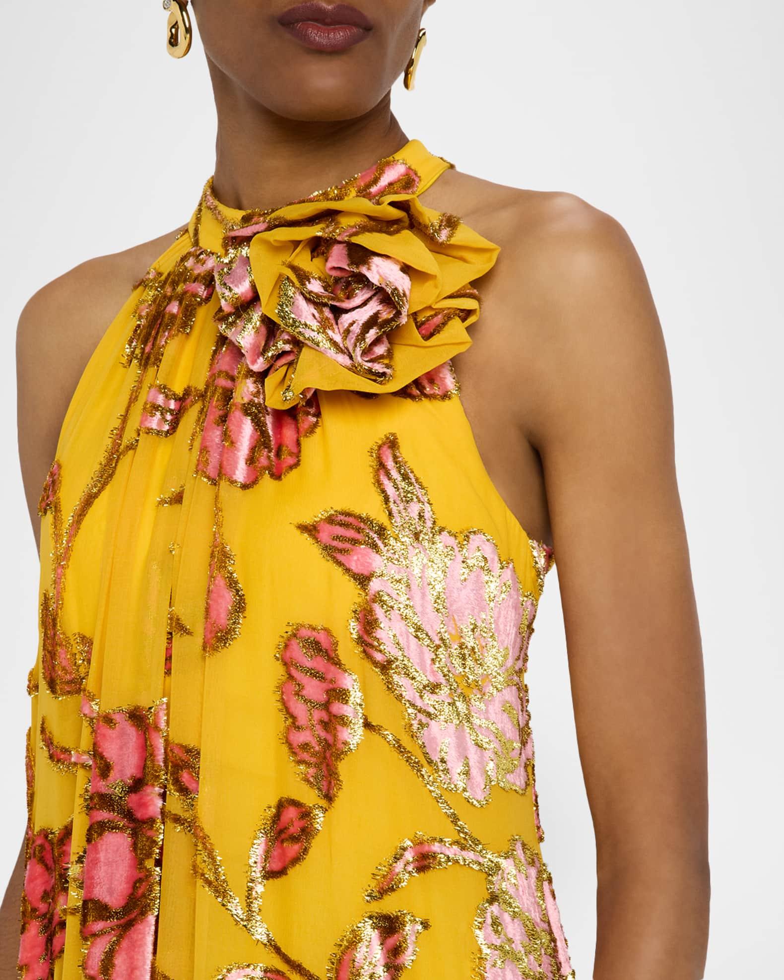 Fil Coupe Tiered Halter Maxi Dress Product Image