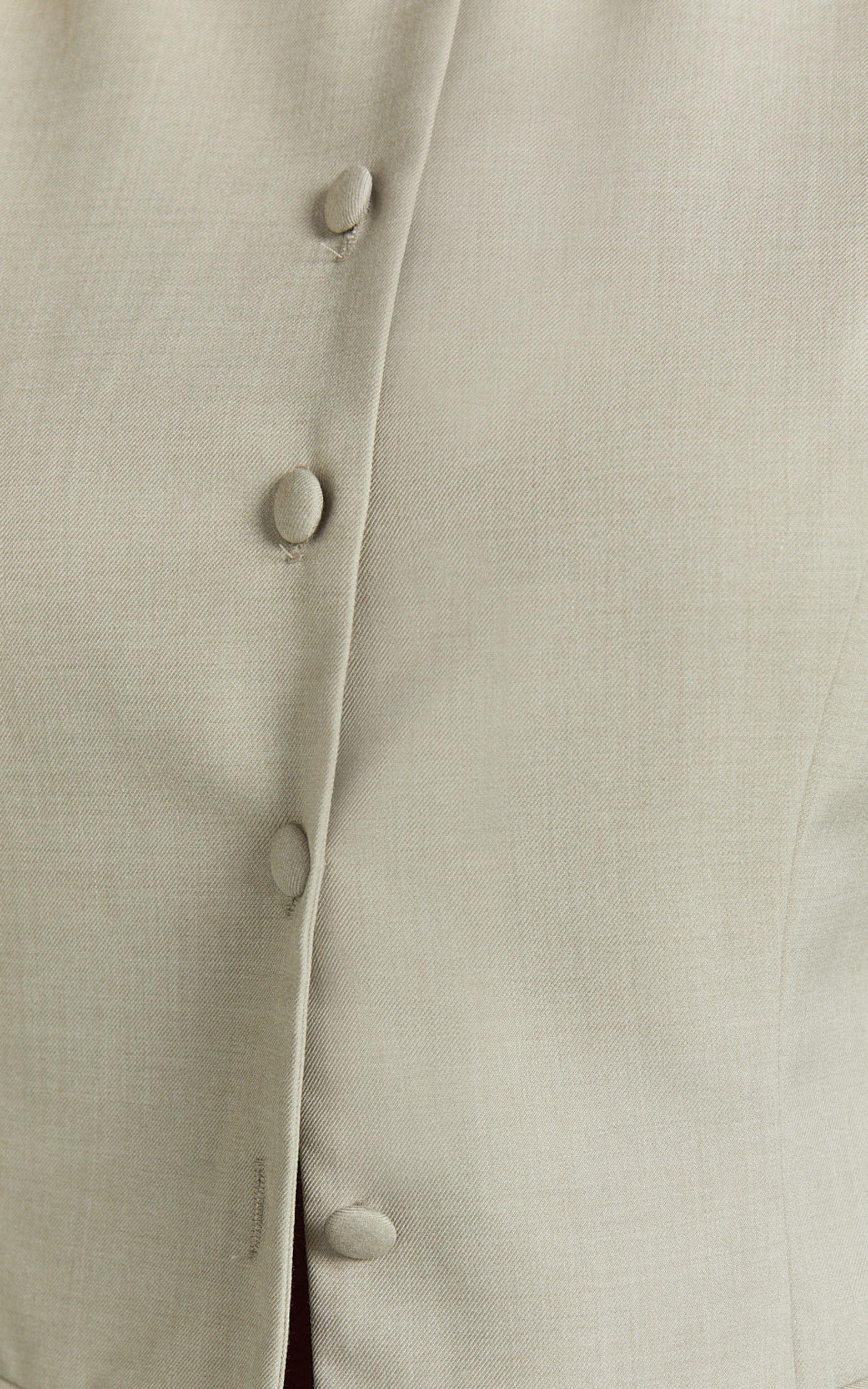 Desi Top - Longline Crew Neck Vest Top in Oatmeal Product Image