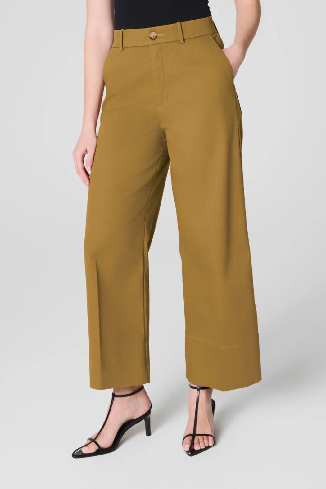 Stretch Twill Wide Leg Pant- Flax Product Image