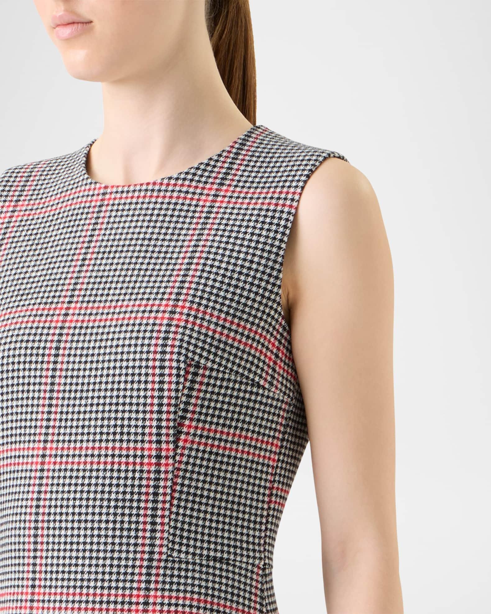 Houndstooth Wool Fresco Midi Dress Product Image