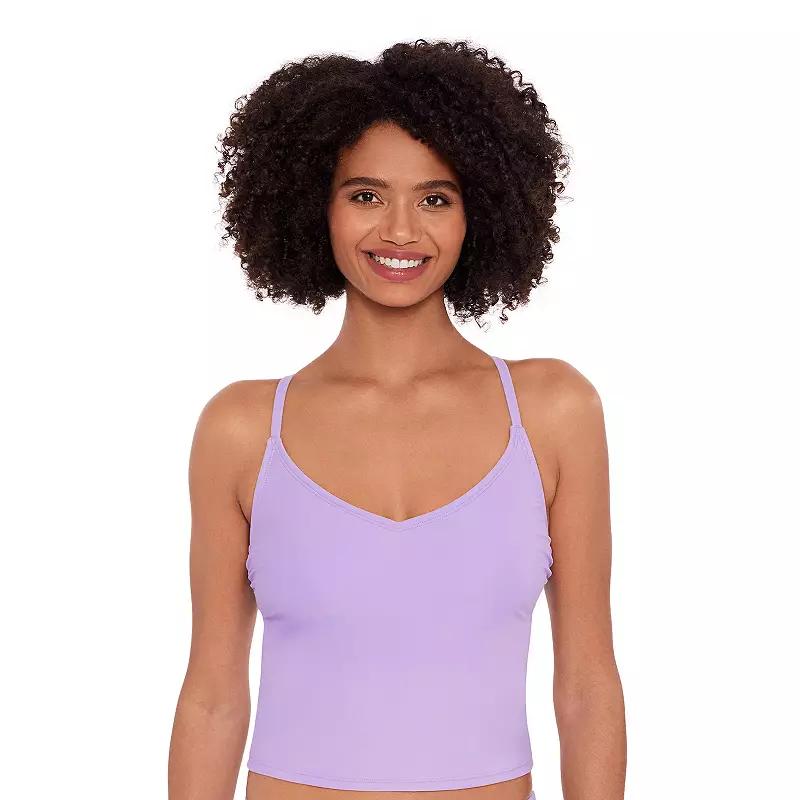 Women's Eco Beach Cropped Scoopneck Strappy Tankini Swim Top,  Product Image