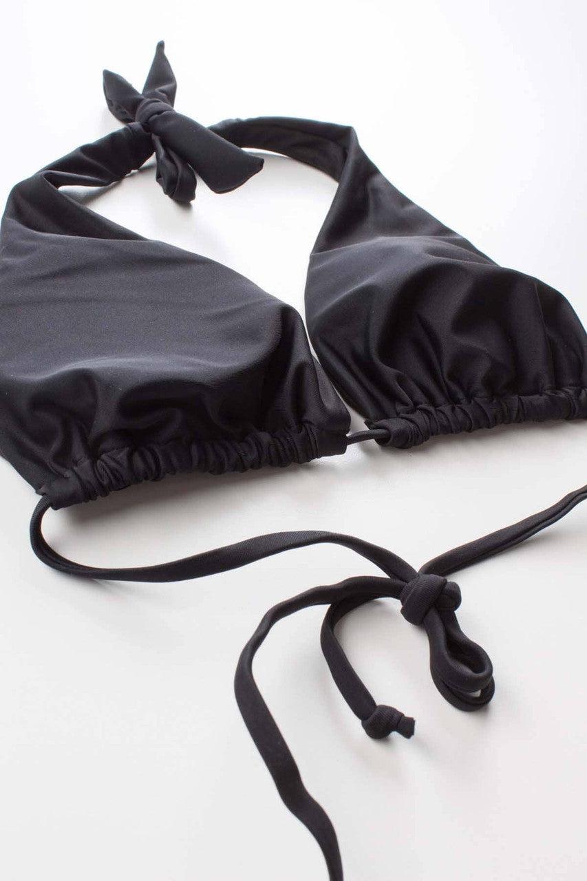 Black Tie Halter Bikini Top Product Image