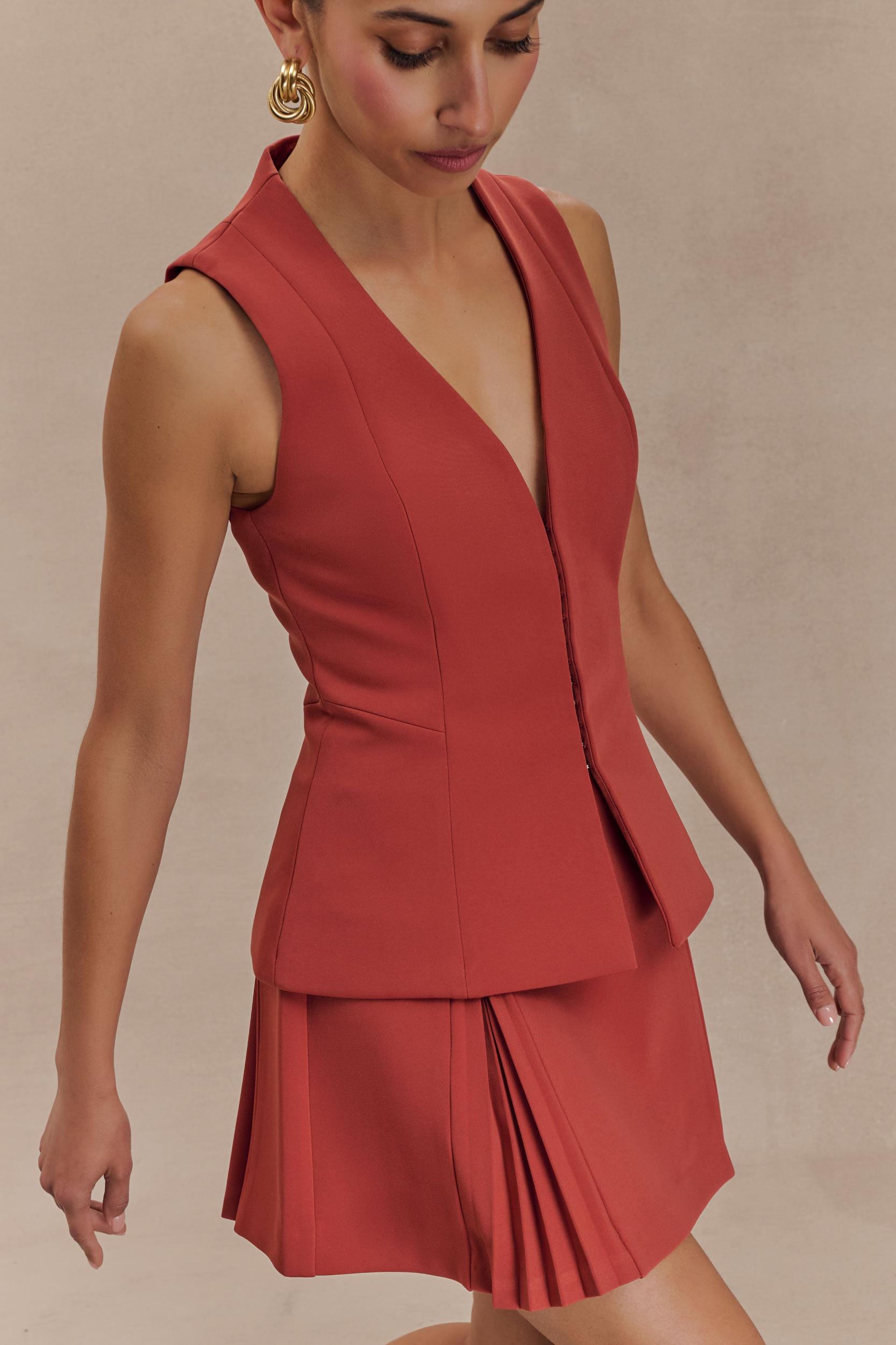 Melinda Structured Vest Top - Chilli Product Image