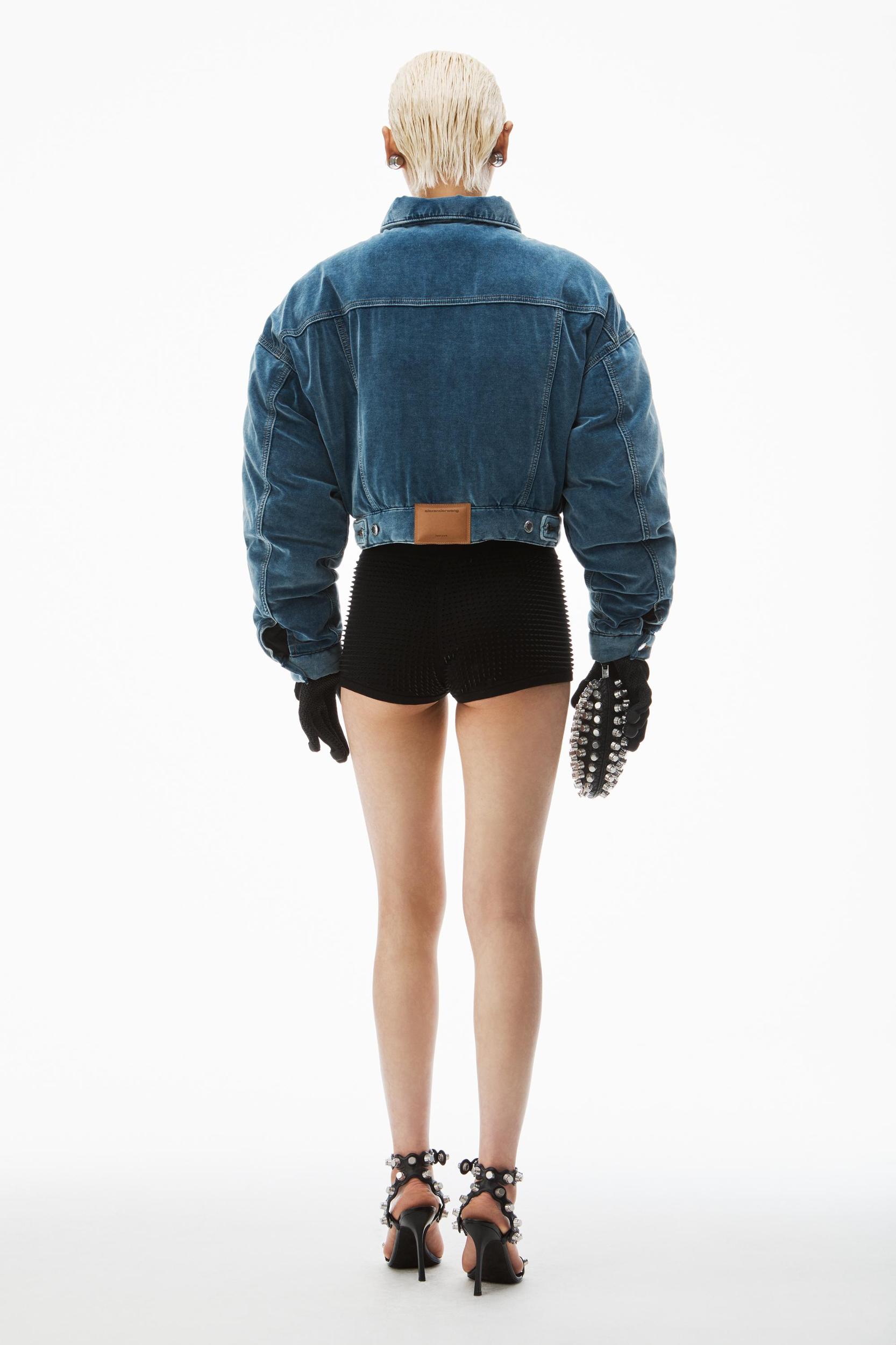 Down Trucker Jacket In Cotton Velvet Product Image