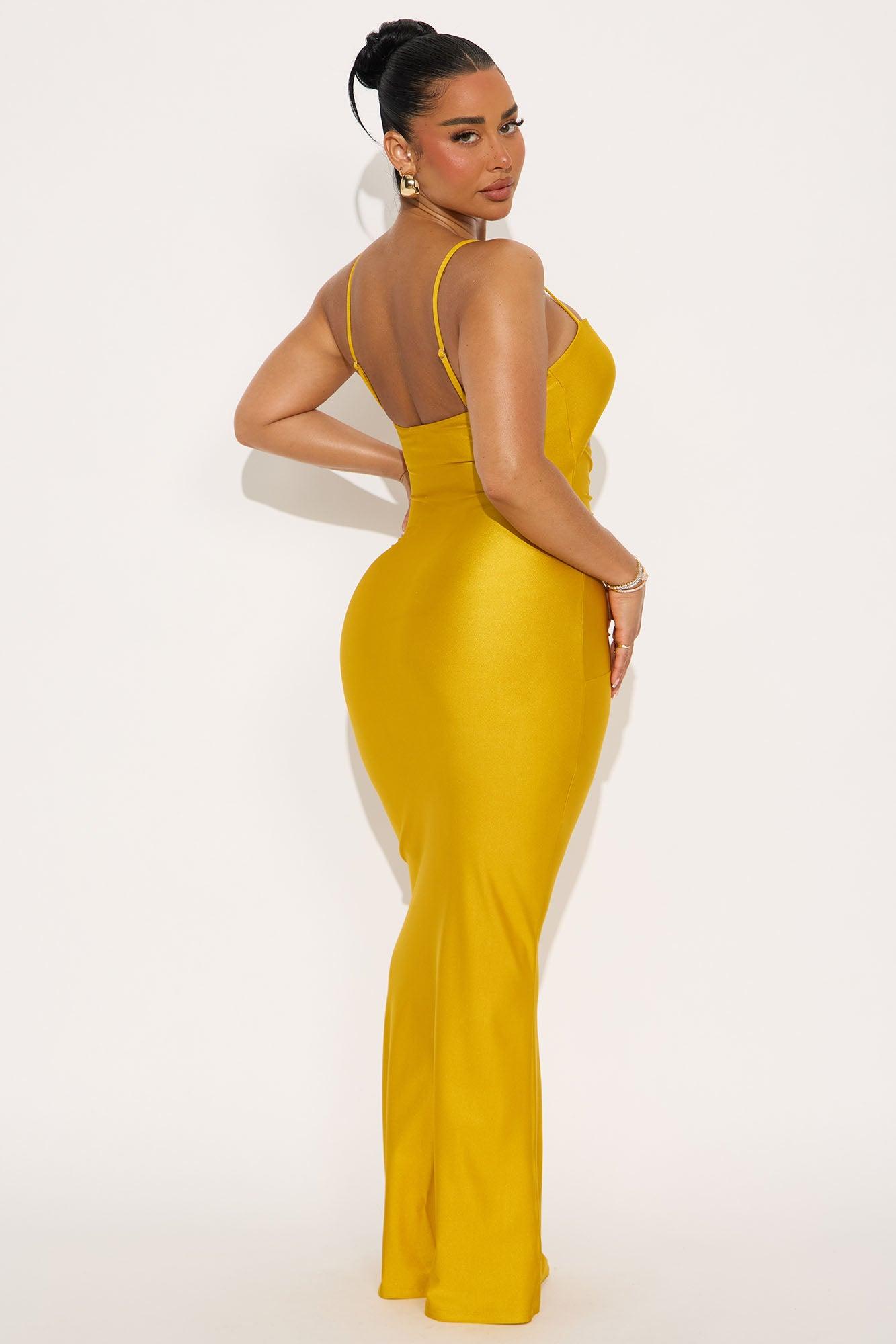 Beach Club Cut Out Maxi Dress - Mustard Product Image