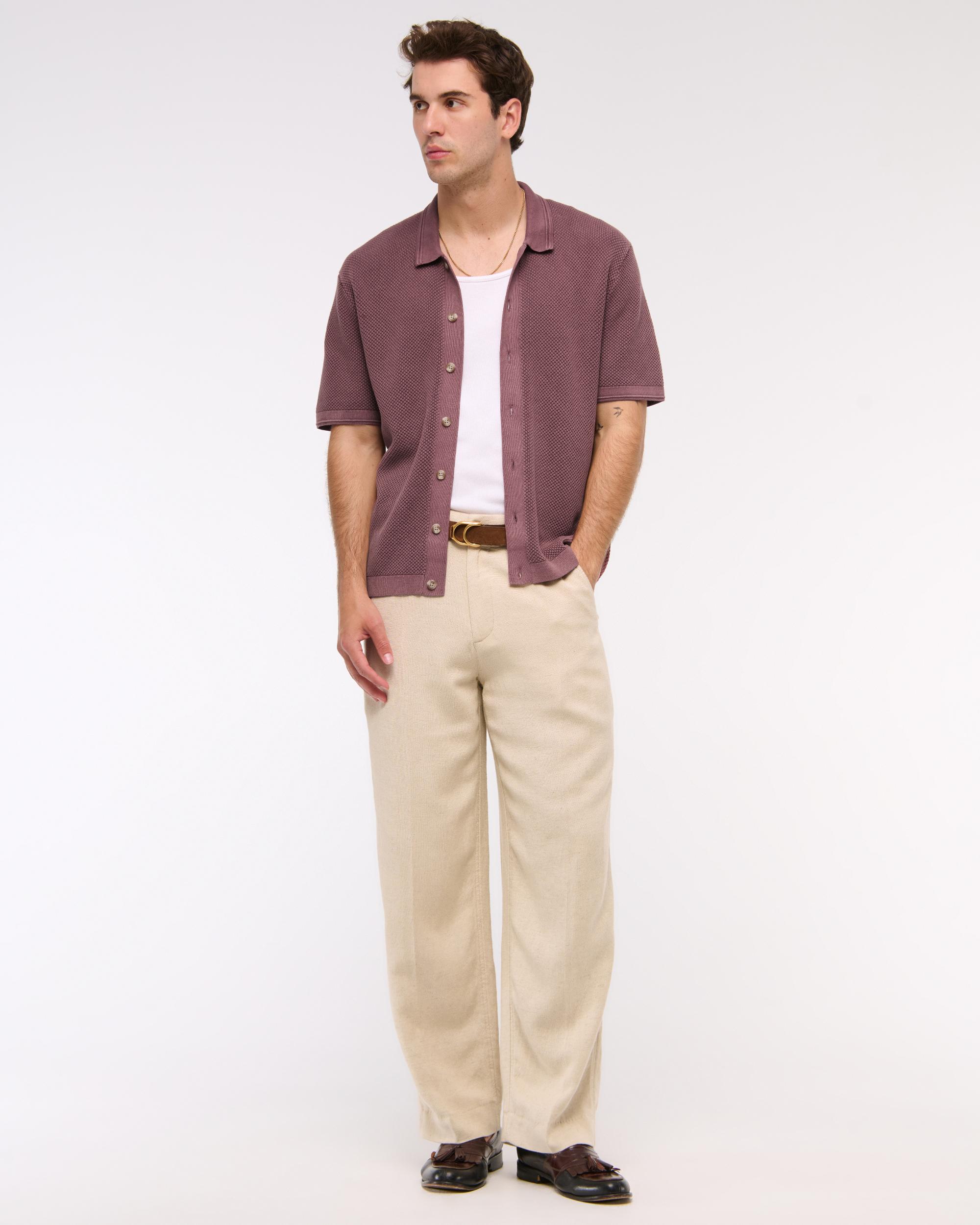 Garment Dye Button-Through Sweater Polo Product Image