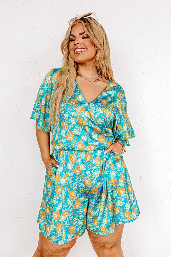 Mostly Coastal Floral Romper Curves Product Image