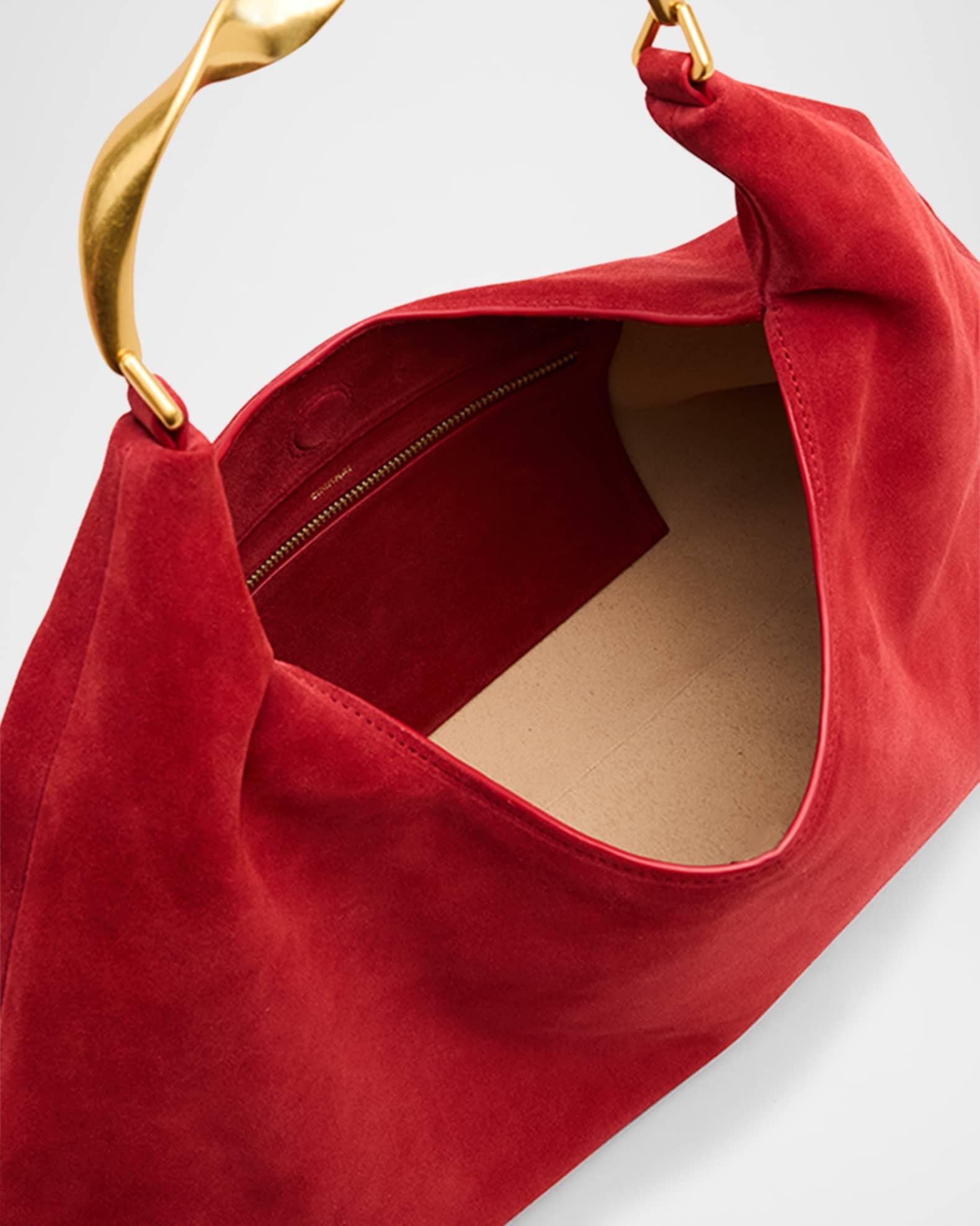 Nixi Suede Twist-Handle Hobo Bag Product Image
