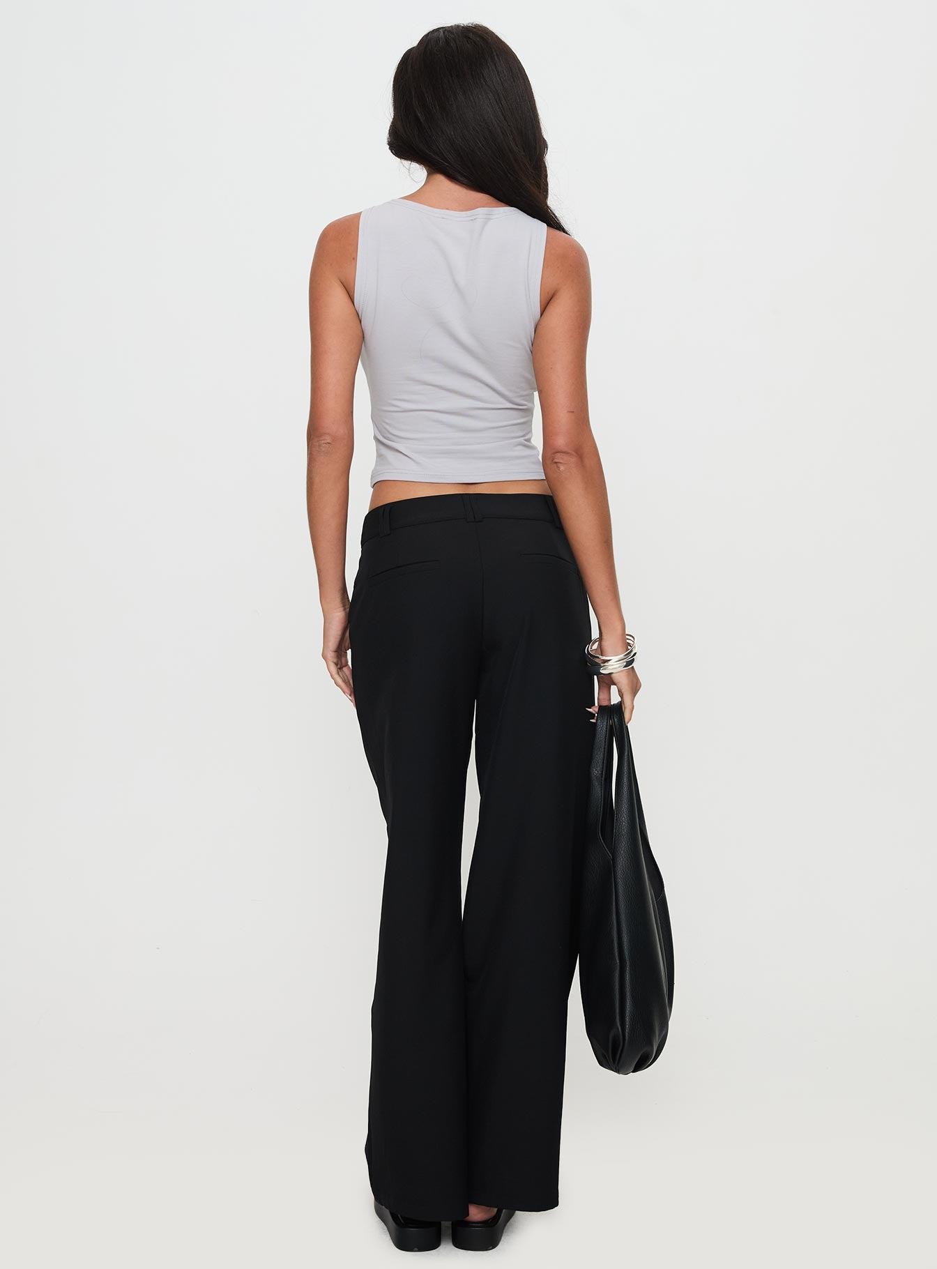 Sallon Low Rise Pants Black Product Image