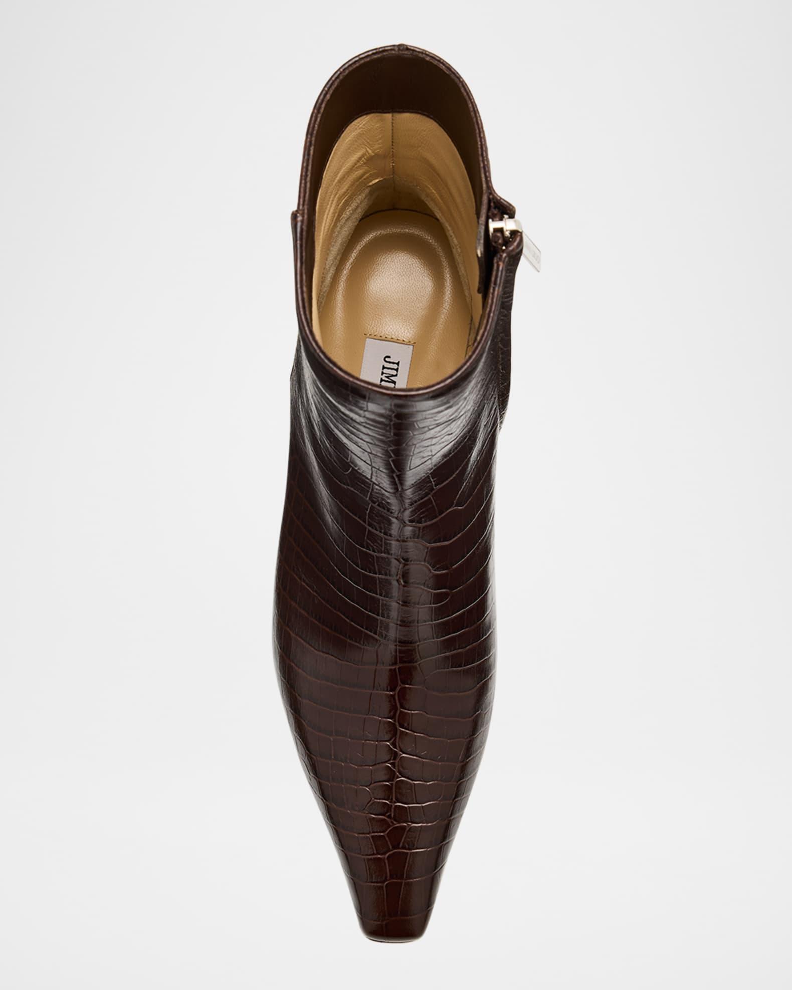 Camile Croc-Embossed Leather Ankle Boots Product Image