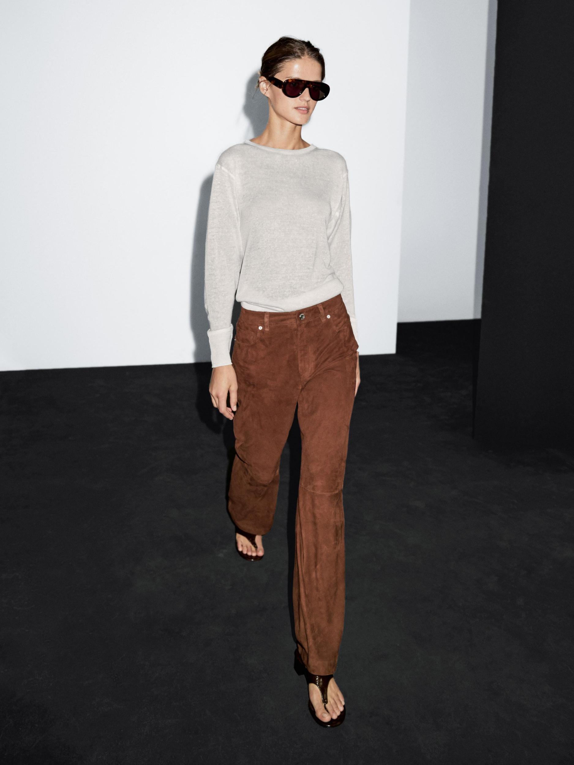 Suede leather trousers Product Image