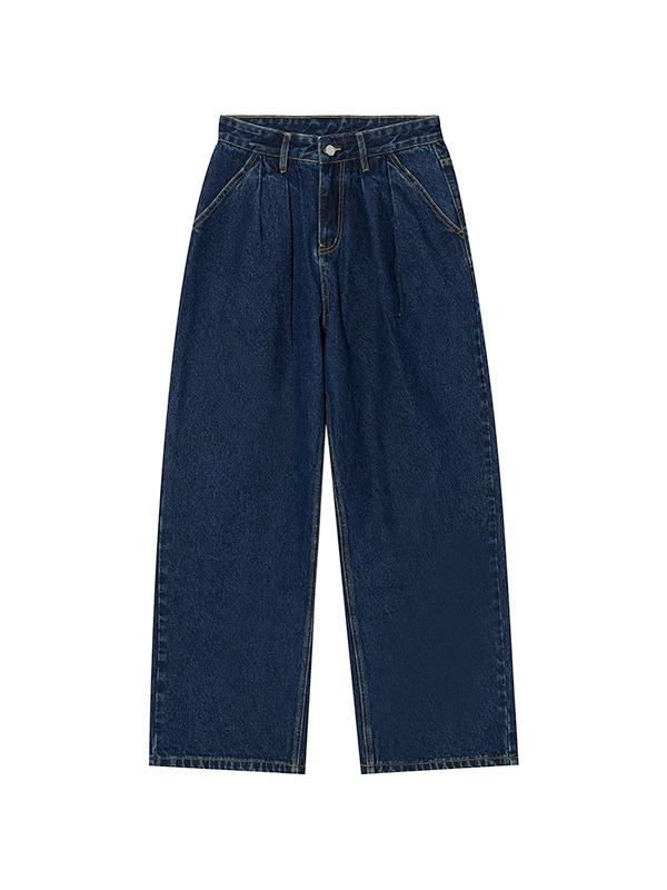 Pleated 90s Baggy Boyfriend Jeans Product Image