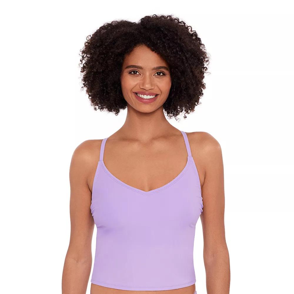 Women's Eco Beach Cropped Scoopneck Strappy Tankini Swim Top,  Product Image