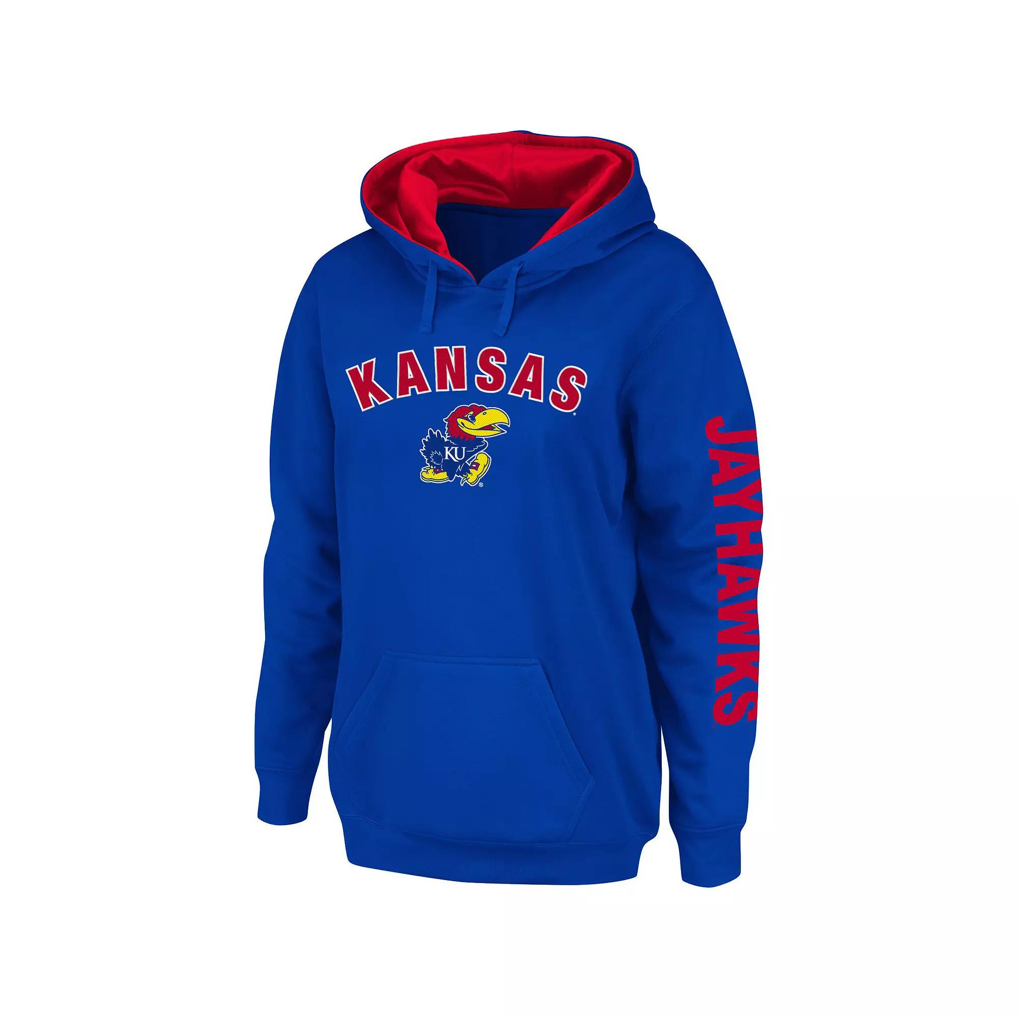 Women's Colosseum Royal Kansas Jayhawks Loud and Proud Pullover Hoodie,  Product Image