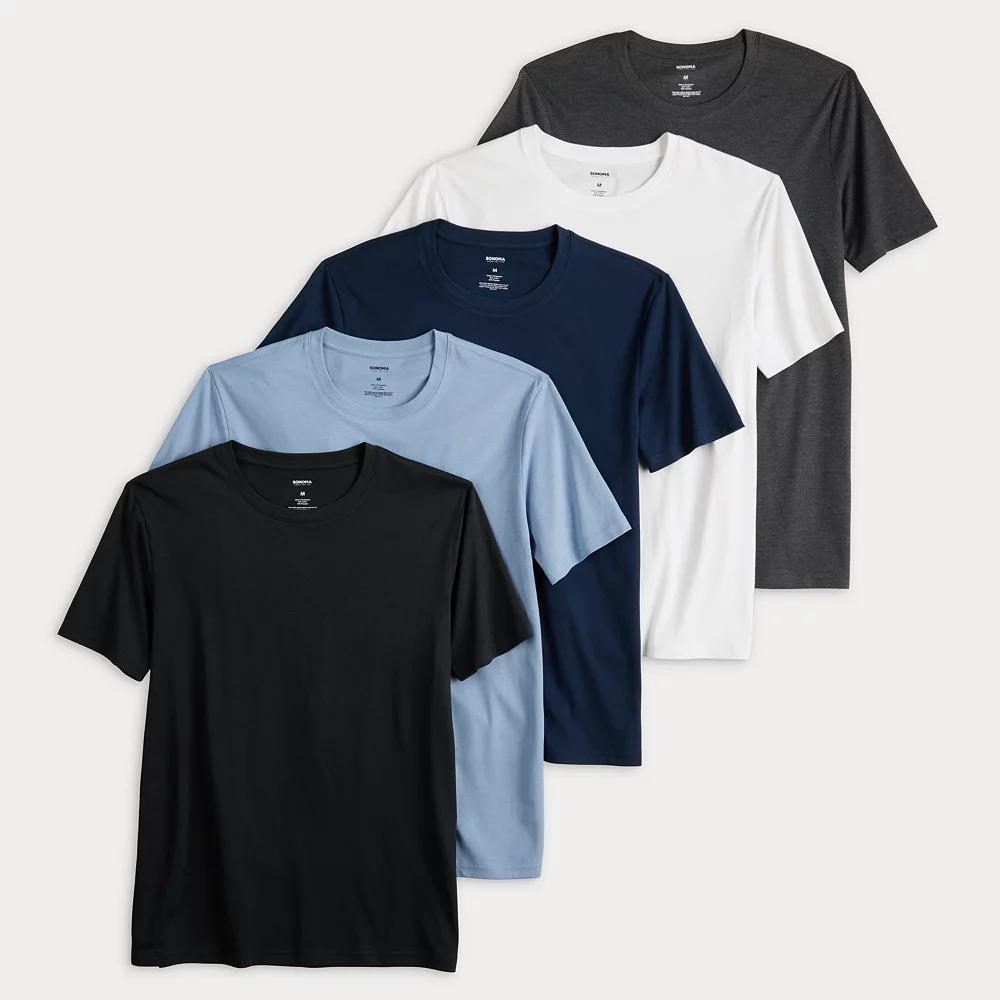 Men's Sonoma Goods For Life® Supersoft 5-Pack Crewneck Tees,  Product Image