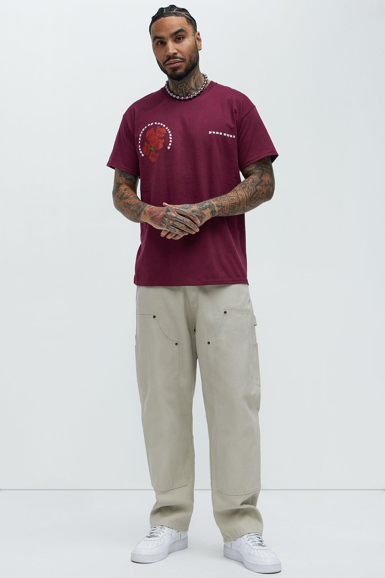 Silent Roses Short Sleeve Tee - Burgundy Product Image