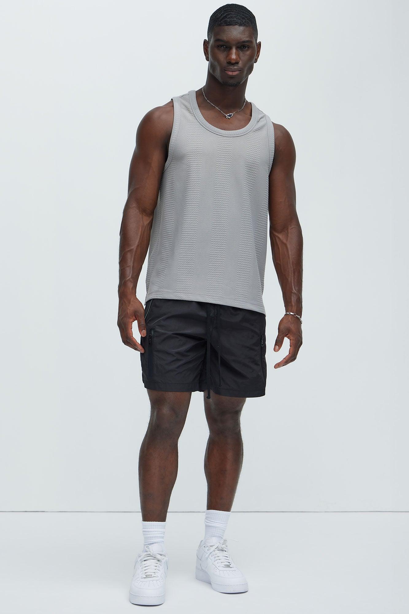 Angelo Textured Tank - Grey Product Image