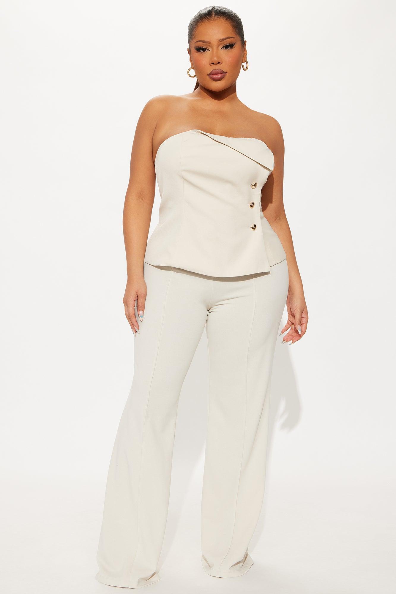 Victoria High Waisted Dress Pants - Oatmeal Product Image