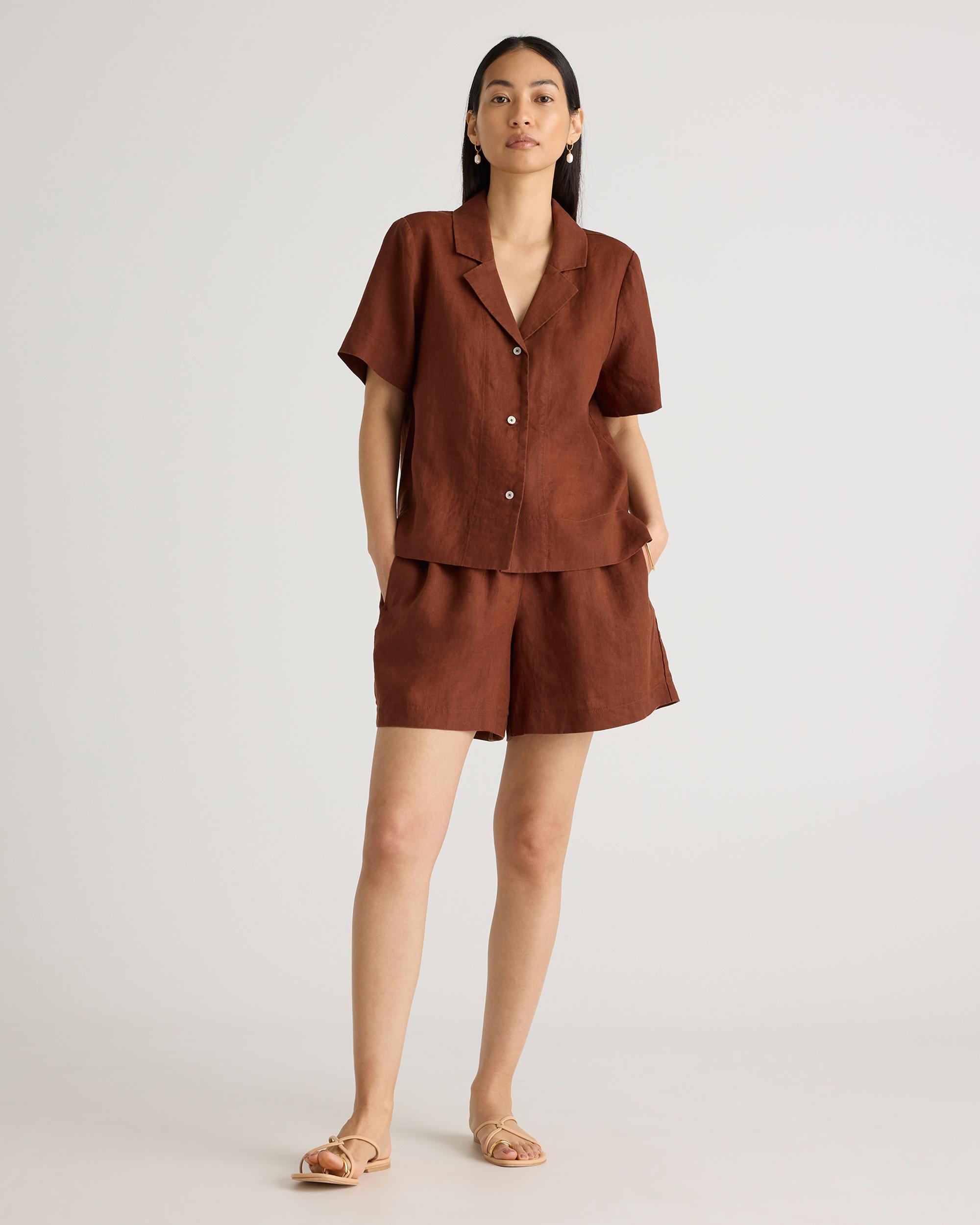 Quince | Women's 100% European Linen High Waisted Shorts Size XS Product Image