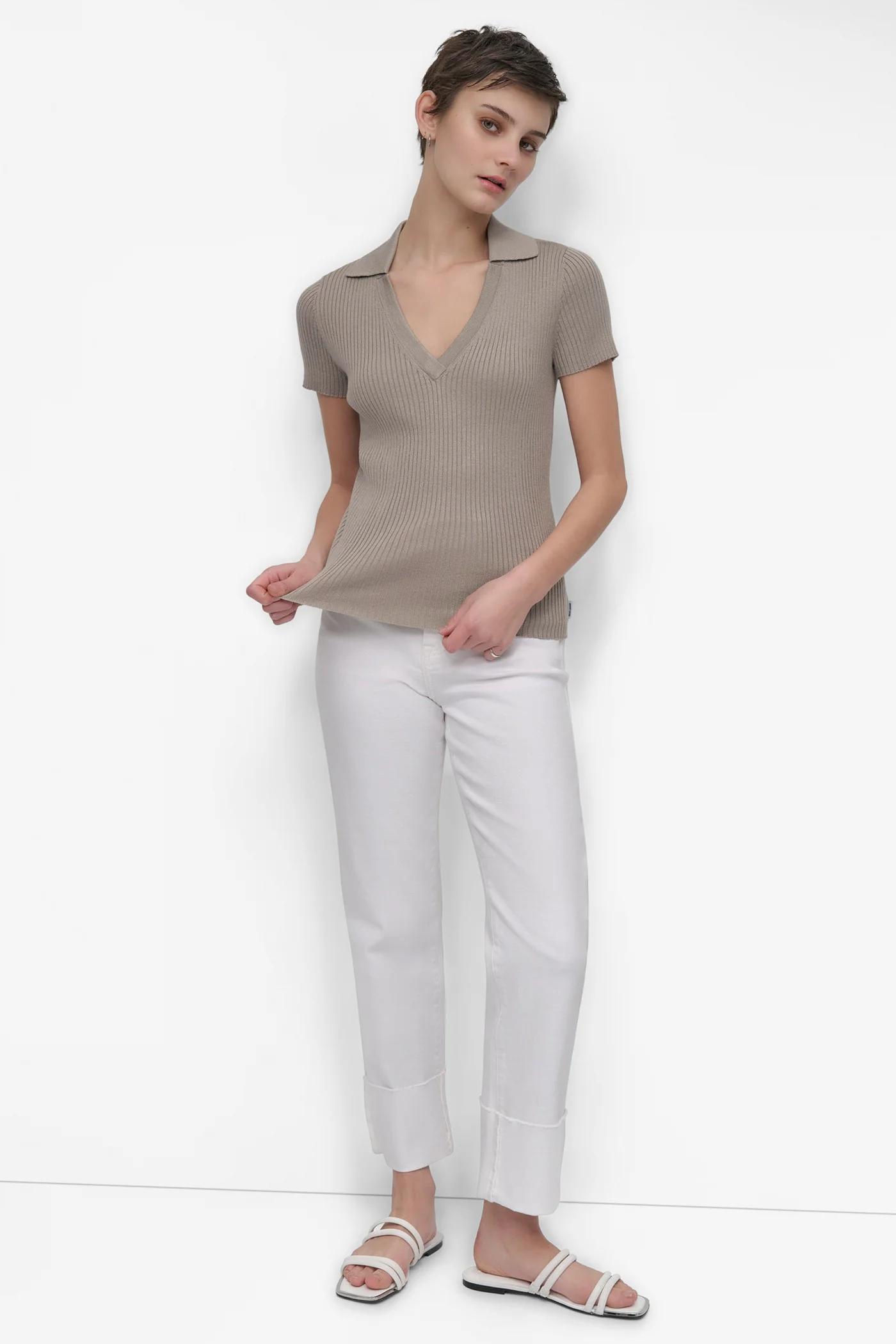 SHORT SLEEVE RIB POLO TEE Product Image