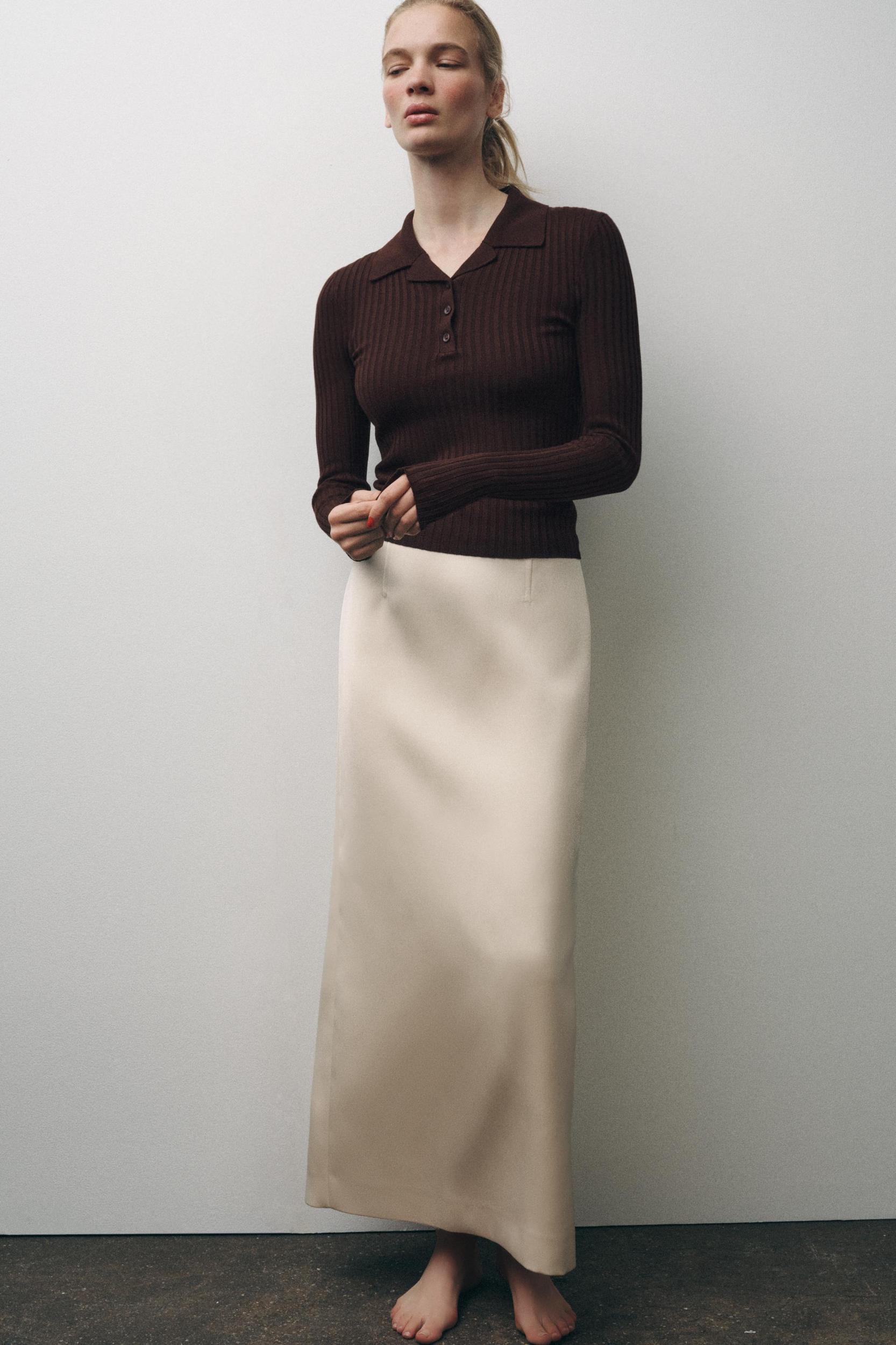 RIBBED KNIT POLO SWEATER Product Image