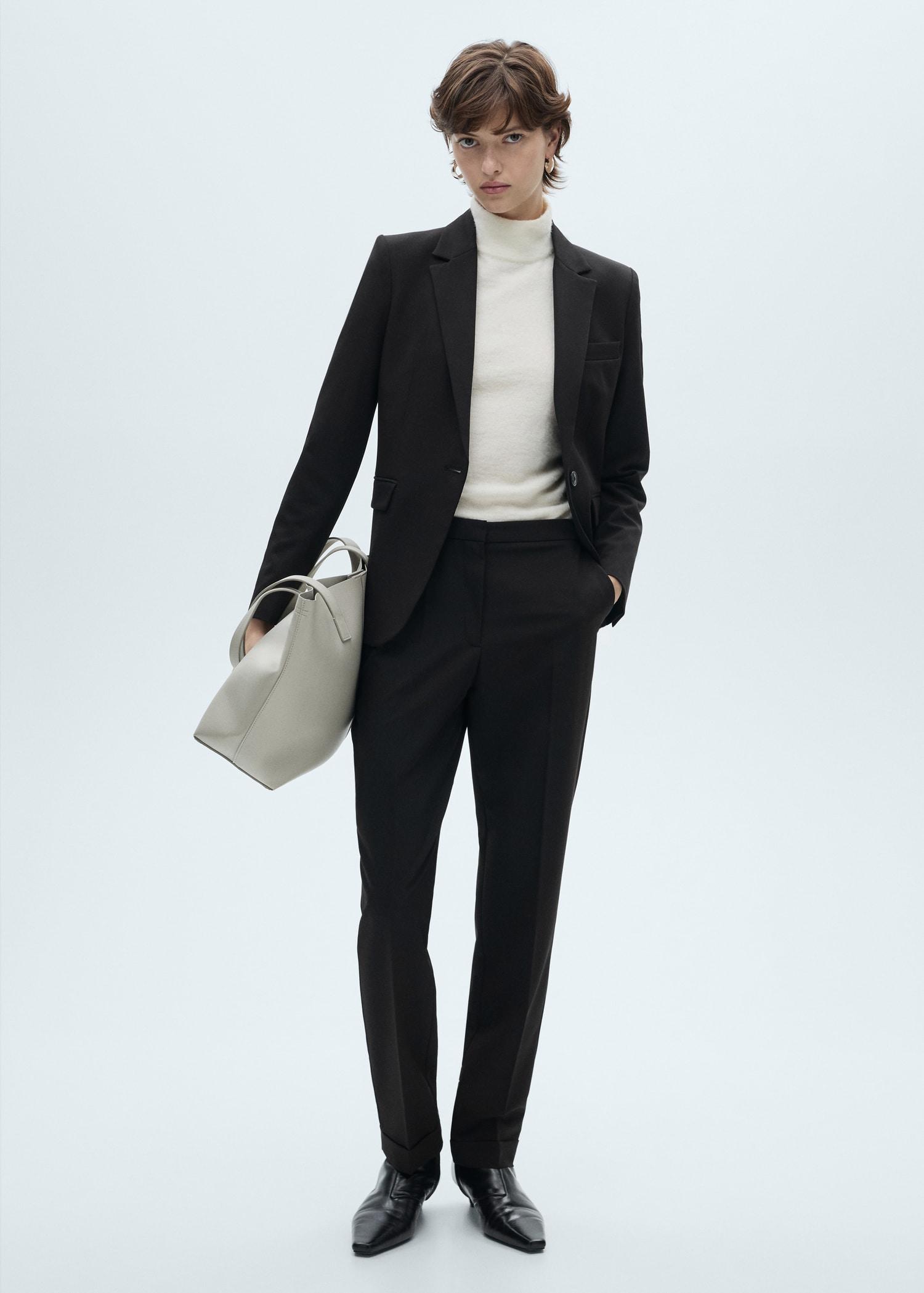 Fitted suit jacket - Women | MANGO USA Product Image