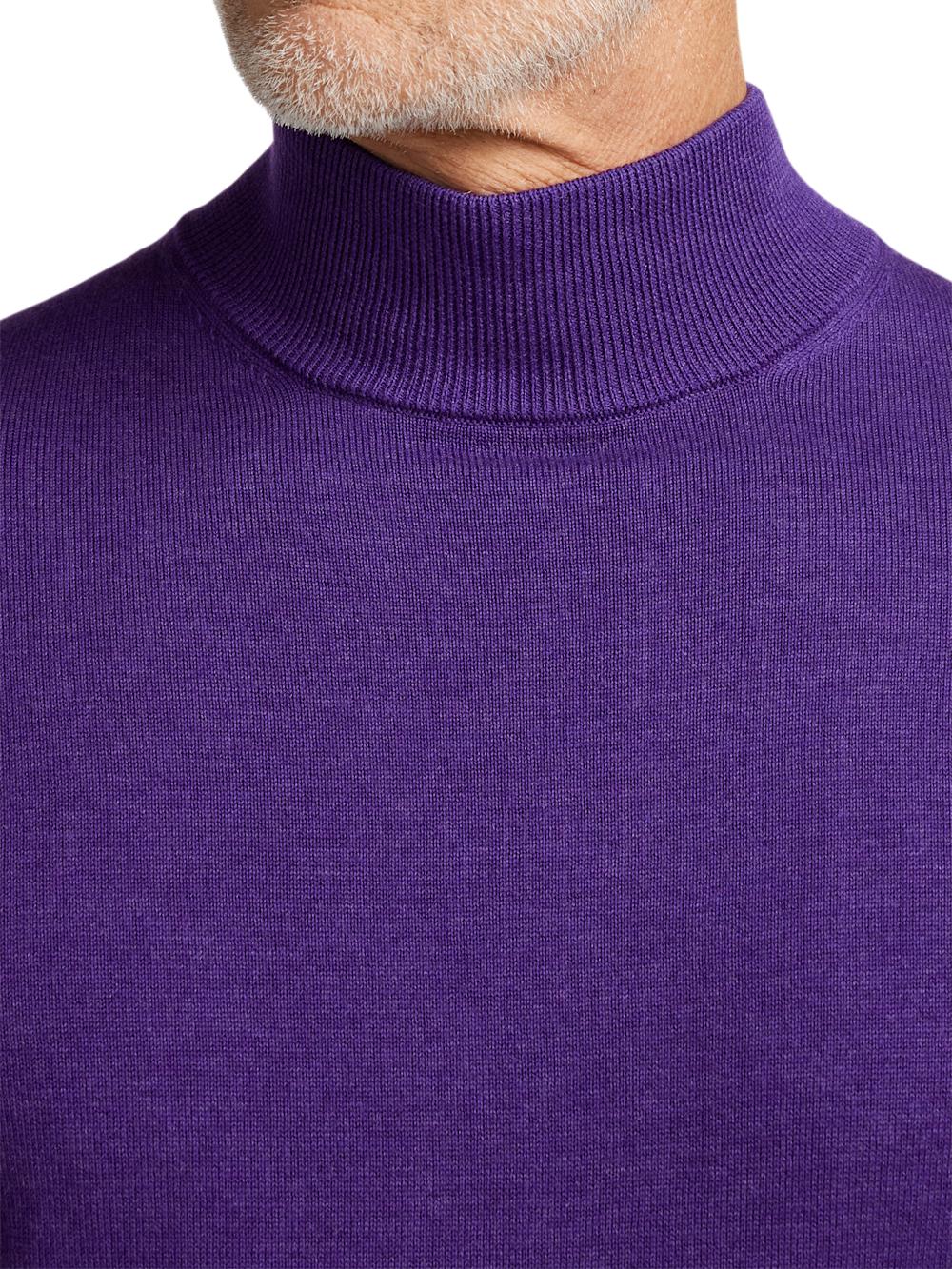 Supima Cotton Mock Neck Sweater - Purple Product Image