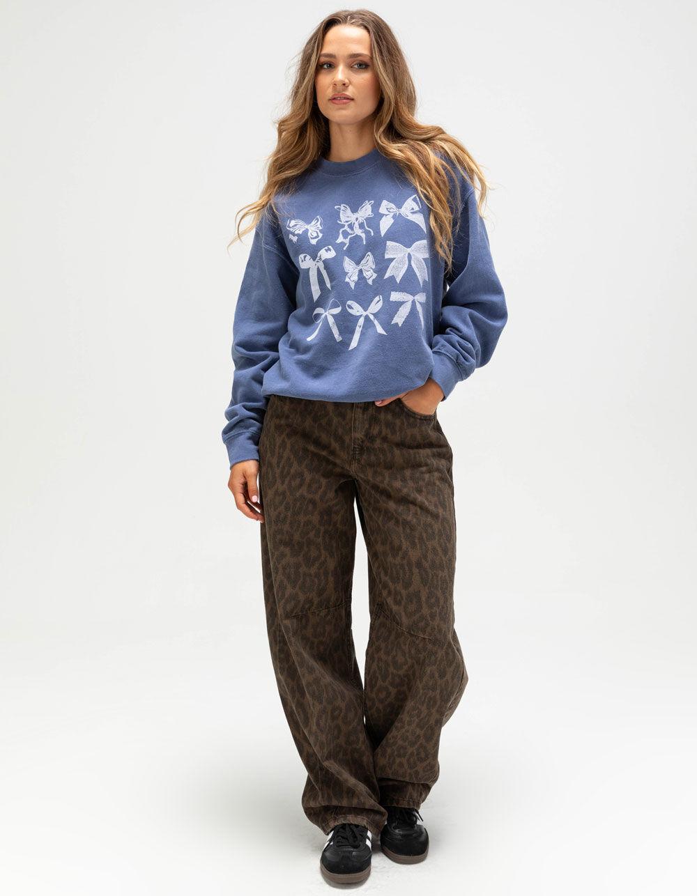 BDG Urban Outfitters Bows Womens Oversized Crewneck Sweatshirt - NAVY Product Image
