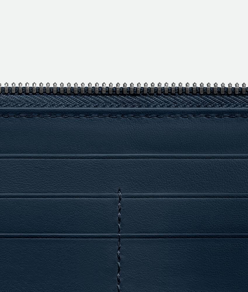 Men's Intrecciato Piccolo Zip Around Wallet in Neptune Product Image