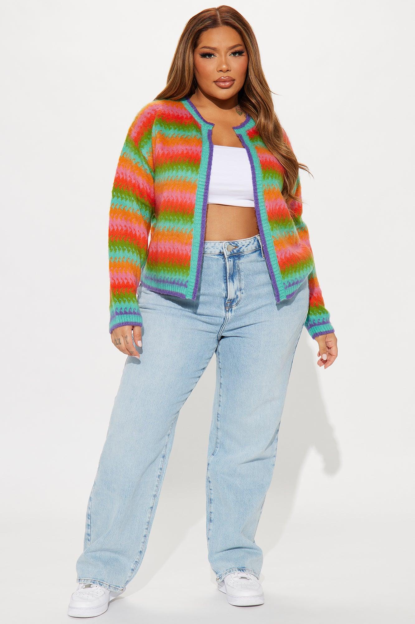 Bright Side Striped Cardigan - Multi Color Product Image