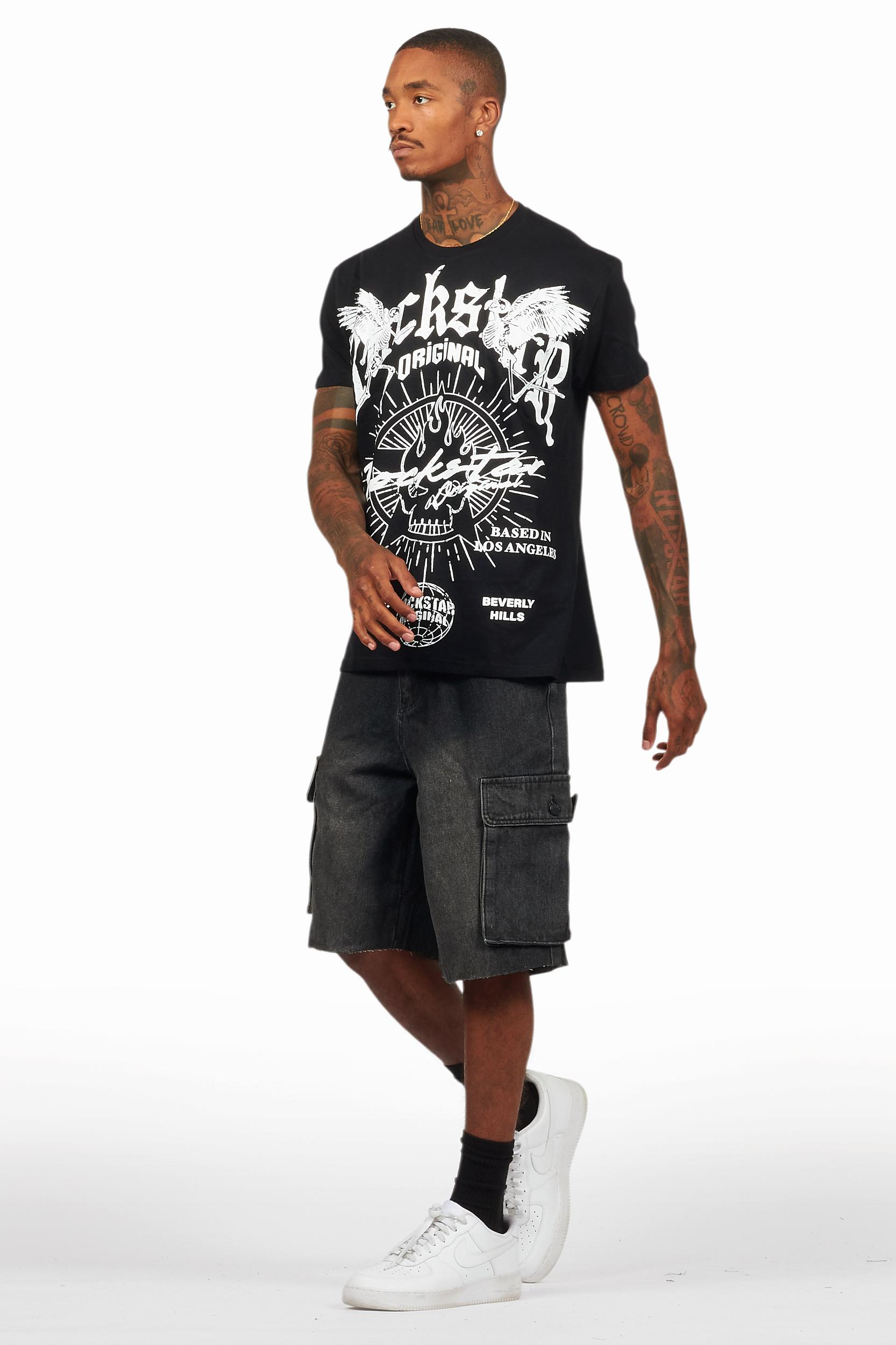 Javonuna Navy T-Shirt Short Set Female Product Image