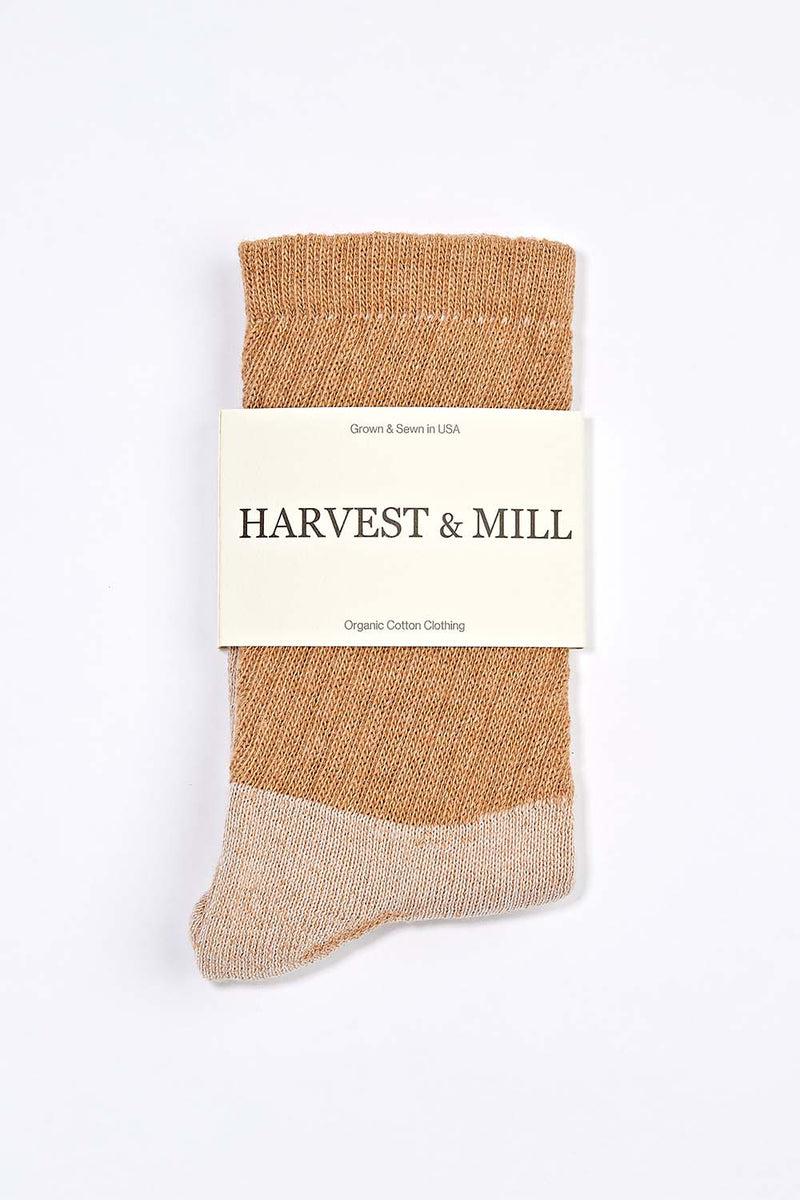 Women's Organic Cotton Socks Brown Crew Product Image