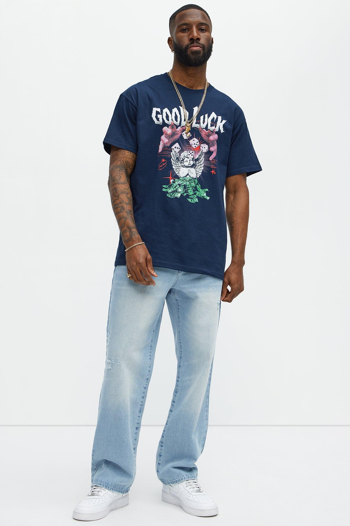 Good Luck Out There Oversized Short Sleeve Tee - Navy Product Image